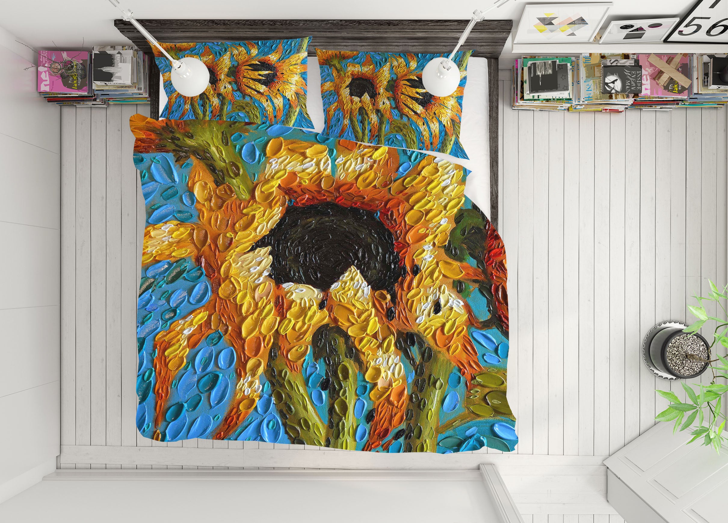 3D Sunflower 2127 Dena Tollefson bedding Bed Pillowcases Quilt