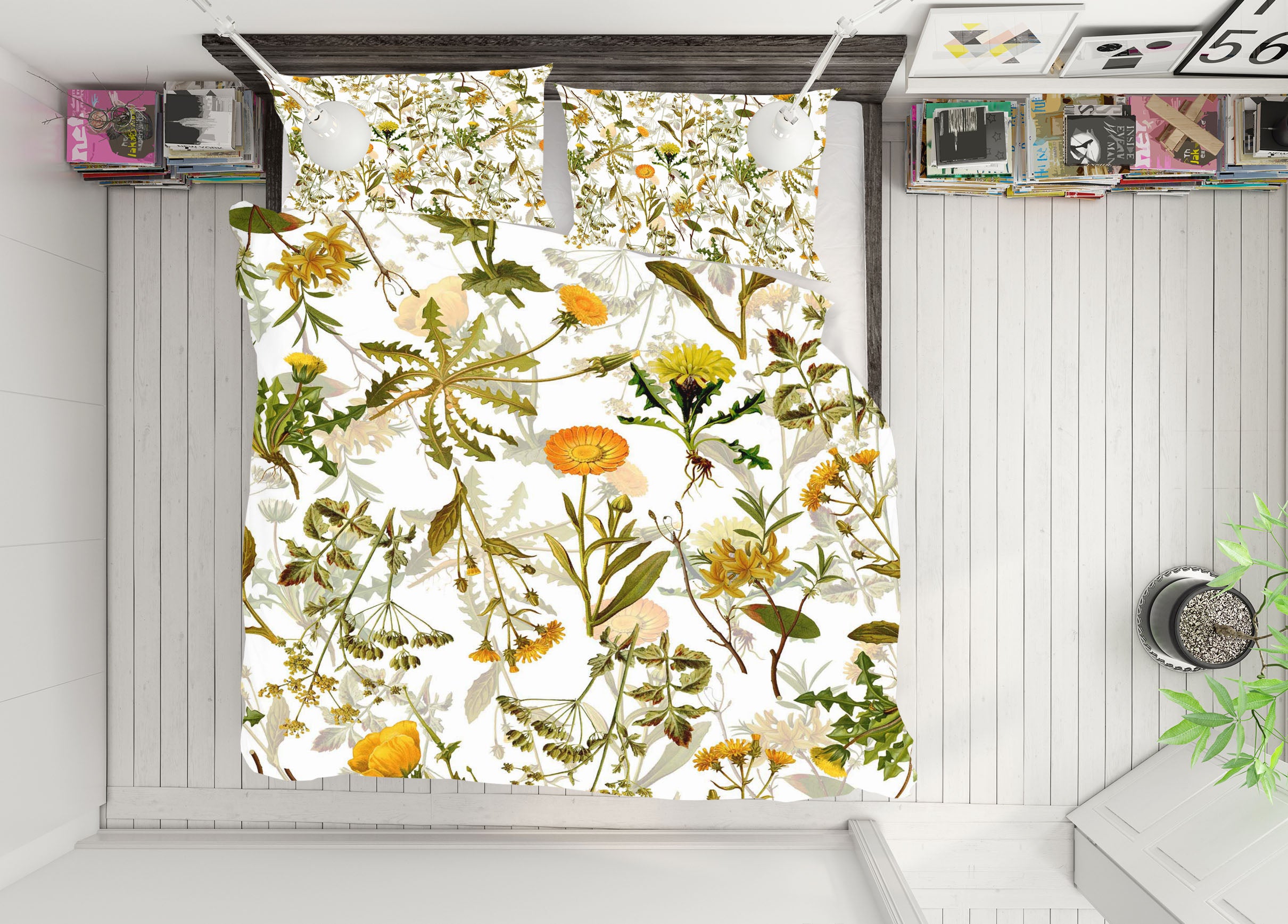 3D Yellow Chrysanthemum 087 Uta Naumann Bedding Bed Pillowcases Quilt