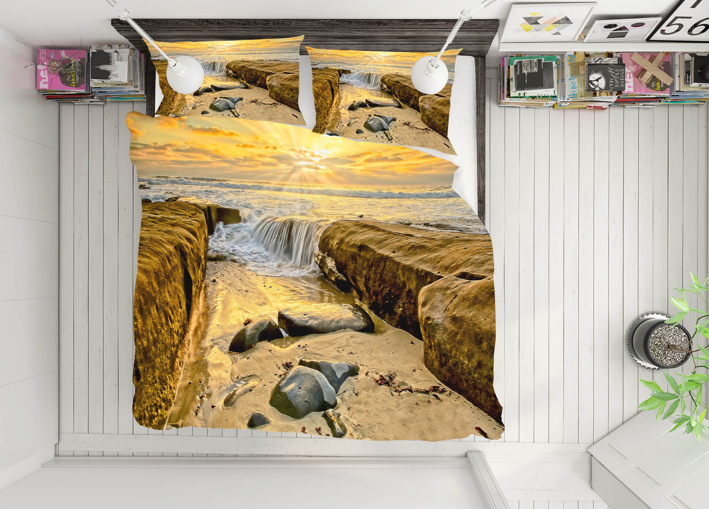 3D Stone Water 62181 Kathy Barefield Bedding Bed Pillowcases Quilt