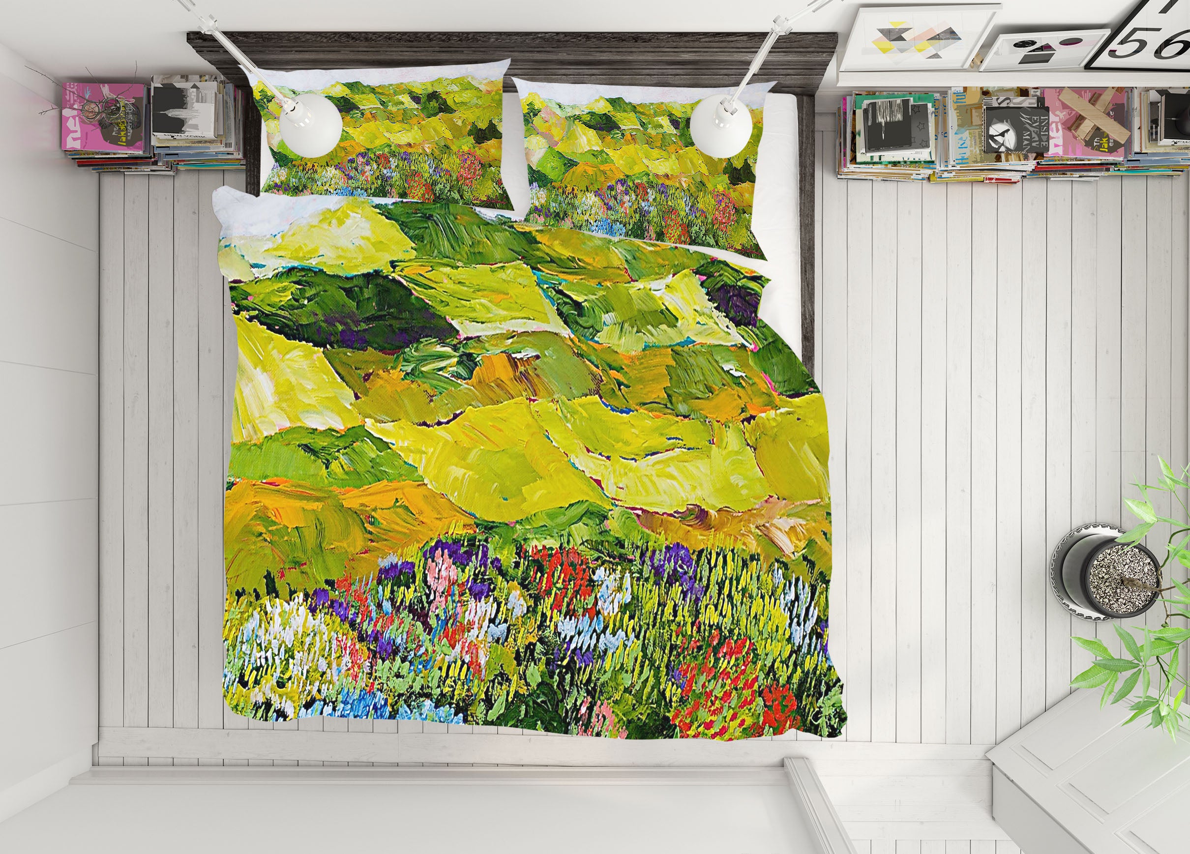 3D Valley Flower 1049 Allan P. Friedlander Bedding Bed Pillowcases Quilt