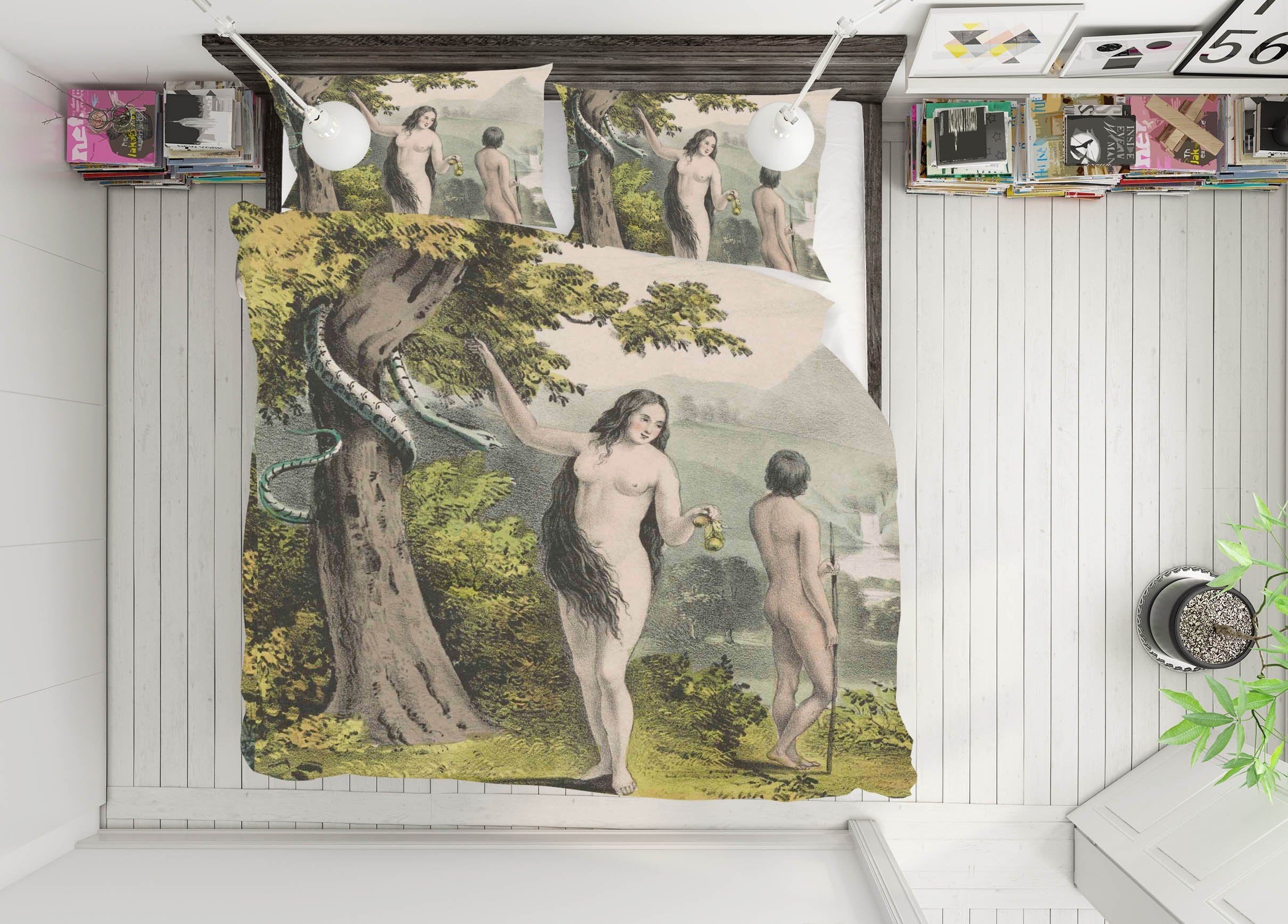 3D Adam Eve 2018 Andrea haase Bedding Bed Pillowcases Quilt Quiet Covers AJ Creativity Home