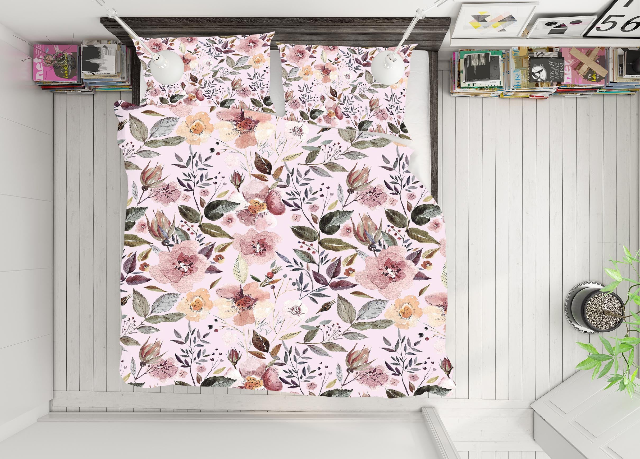 3D Blooming Leaves 053 Uta Naumann Bedding Bed Pillowcases Quilt