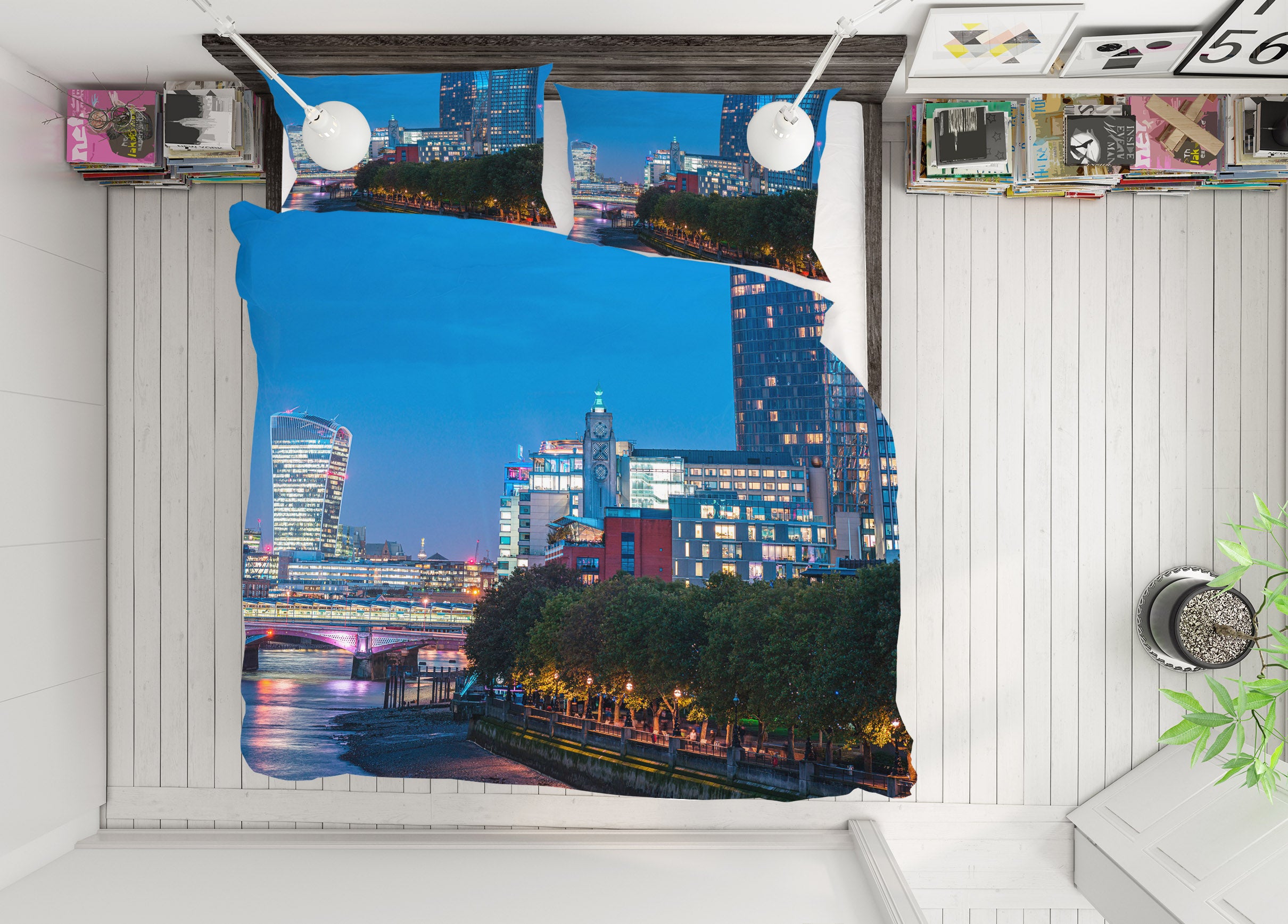 3D High-Rise River Night 8655 Assaf Frank Bedding Bed Pillowcases Quilt