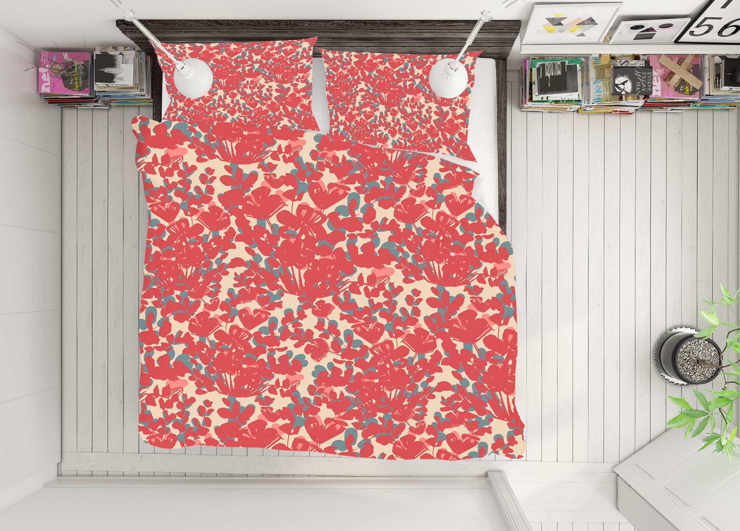 3D Red Pattern Flower 109135 Kashmira Jayaprakash Bedding Bed Pillowcases Quilt