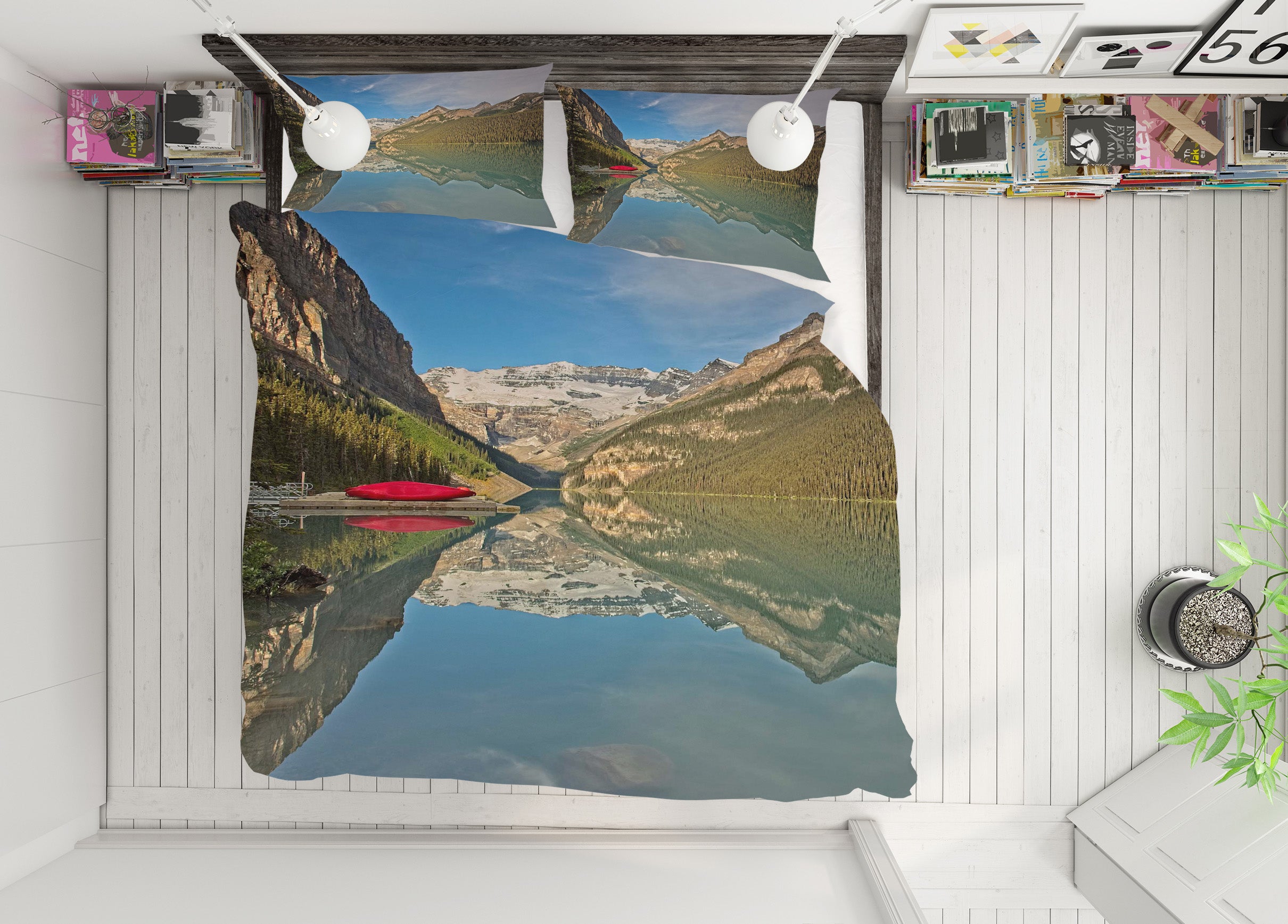 3D Lake Louise Sunrise 2116 Kathy Barefield Bedding Bed Pillowcases Quilt