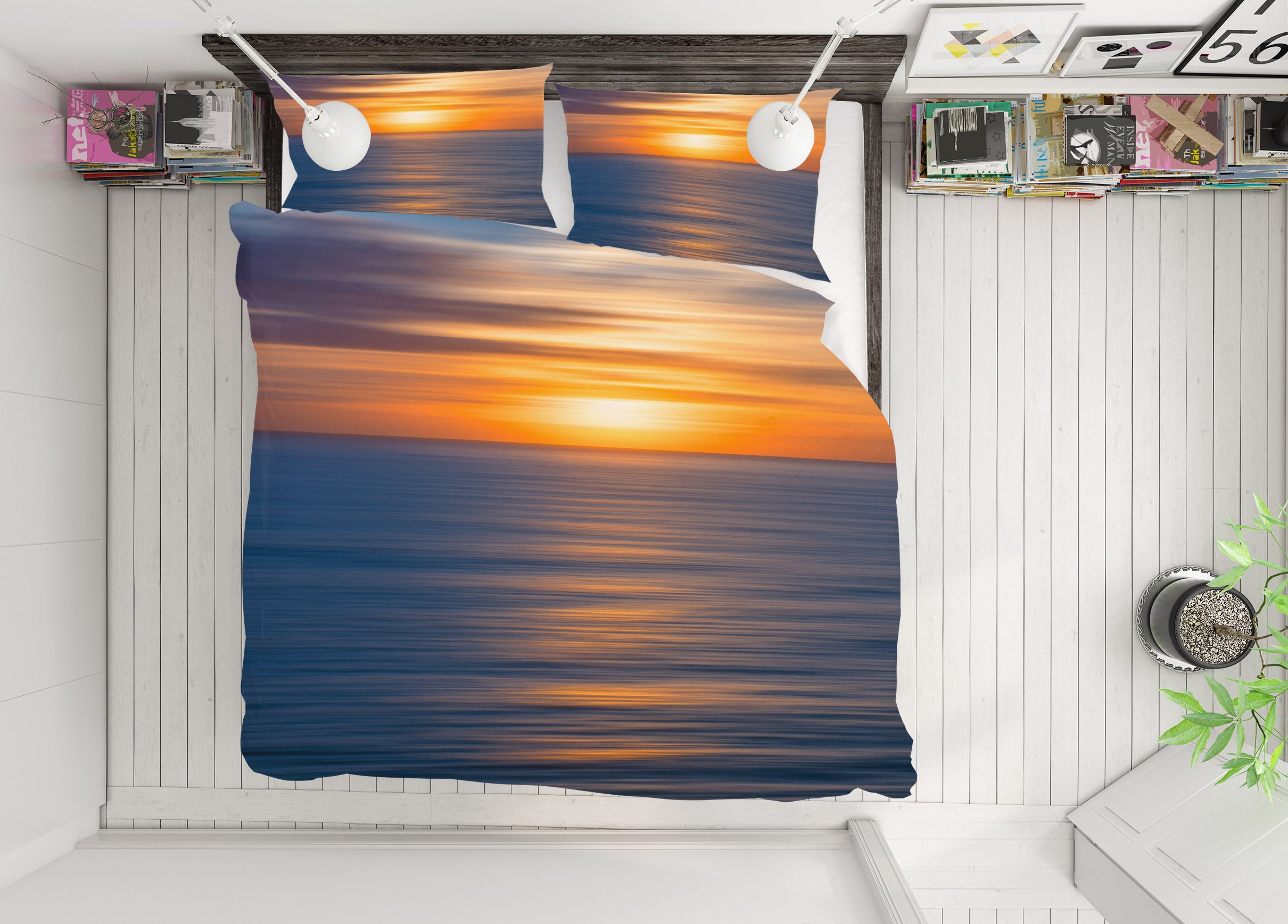 3D Sunrise Sea 2128 Marco Carmassi Bedding Bed Pillowcases Quilt