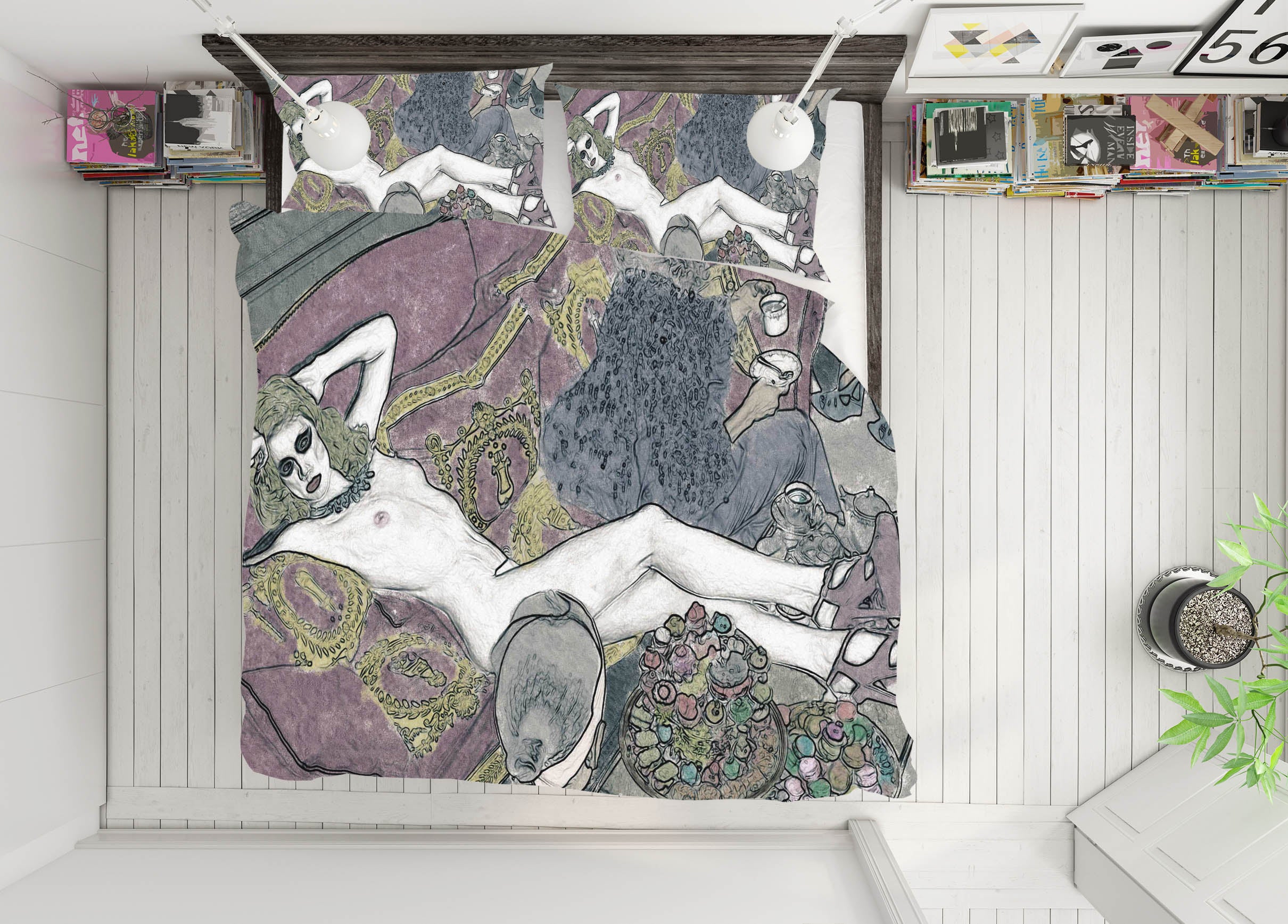 3D Lounge Chair Girl 2007 Marco Cavazzana Bedding Bed Pillowcases Quilt