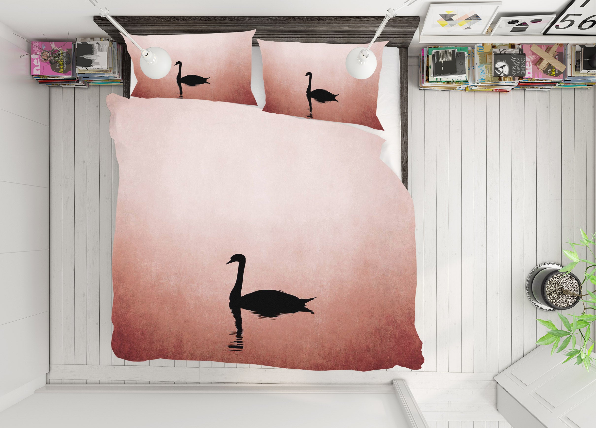 3D Swan Lake 2116 Boris Draschoff Bedding Bed Pillowcases Quilt