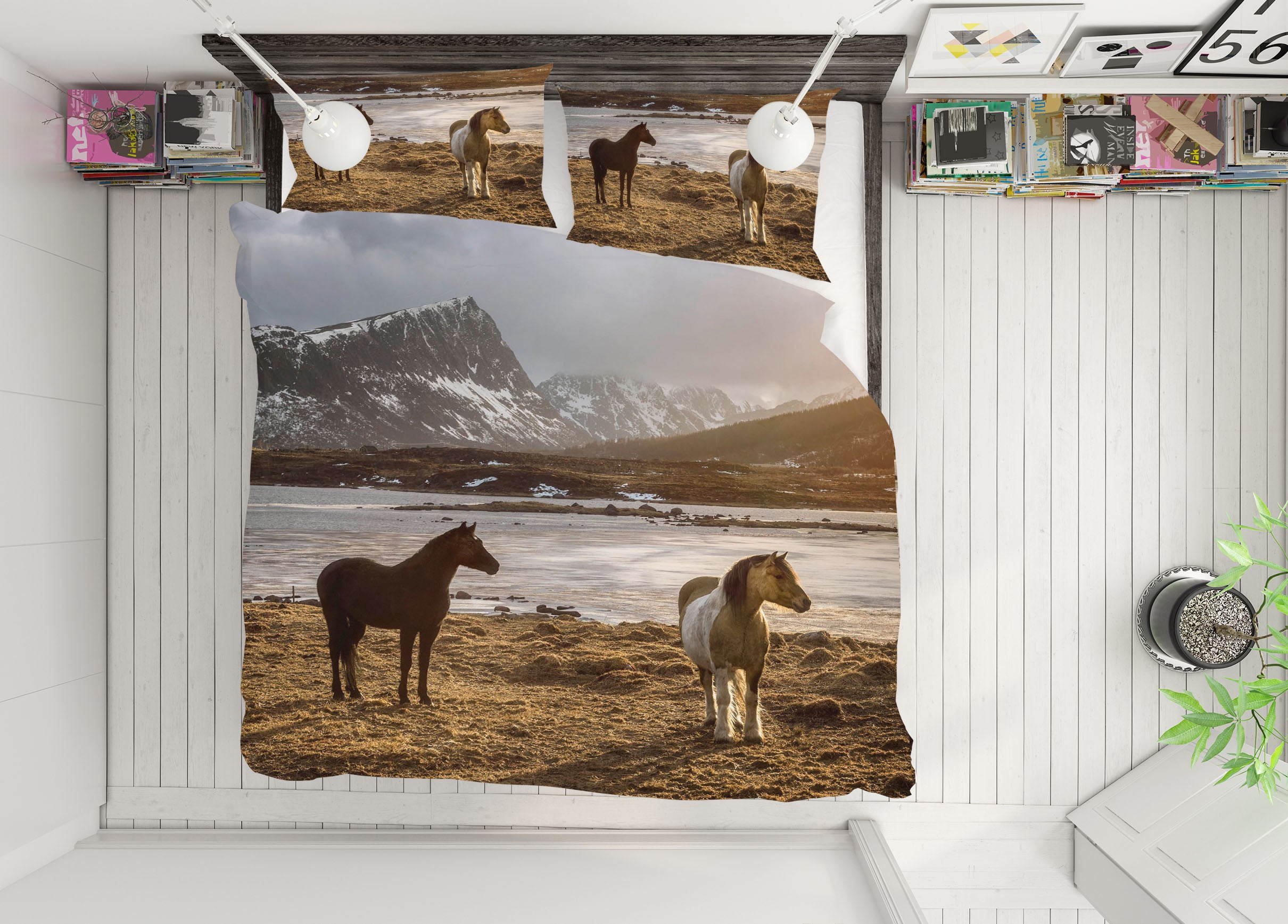 3D Lofoten Horses 108 Marco Carmassi Bedding Bed Pillowcases Quilt