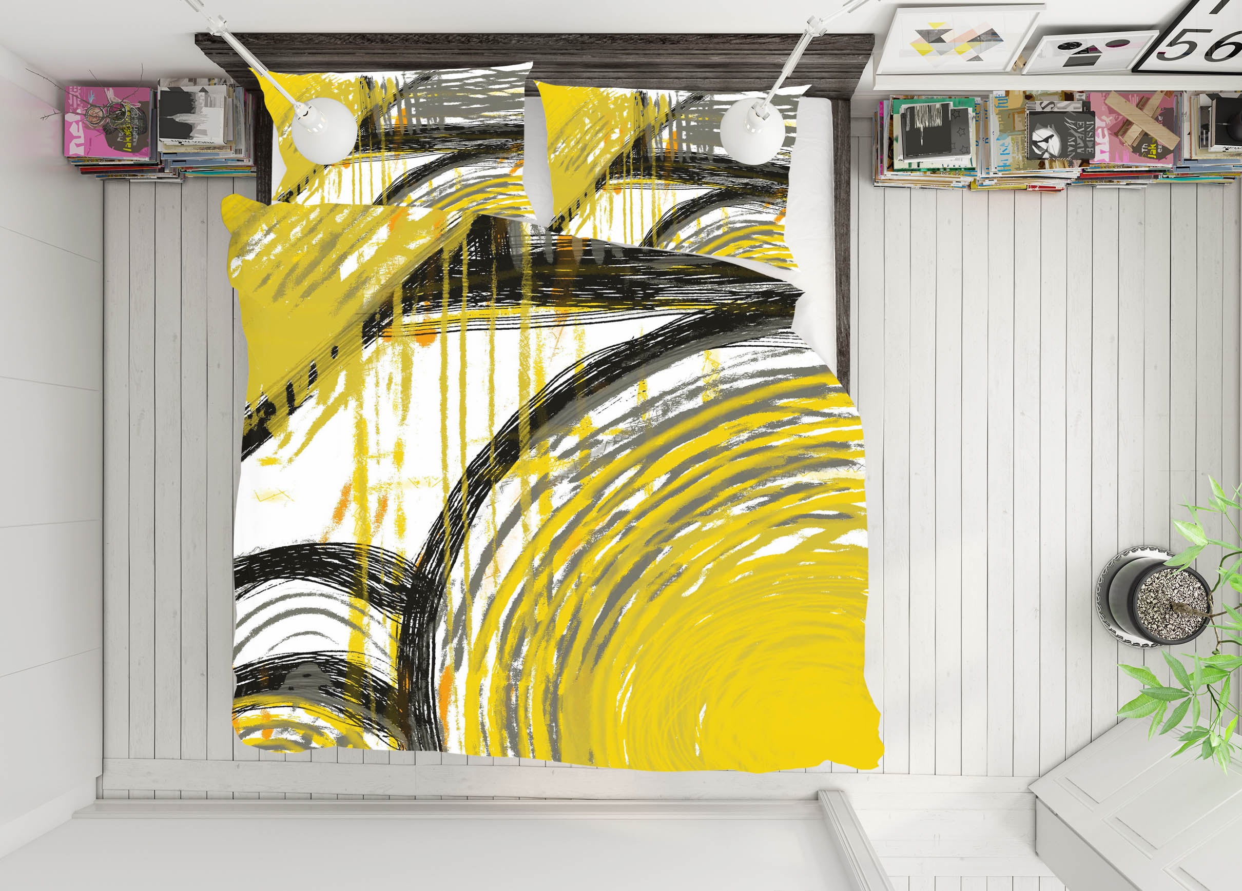 3D Yellow Watercolor 3025 Jacqueline Reynoso Bedding Bed Pillowcases Quilt Cover Duvet Cover