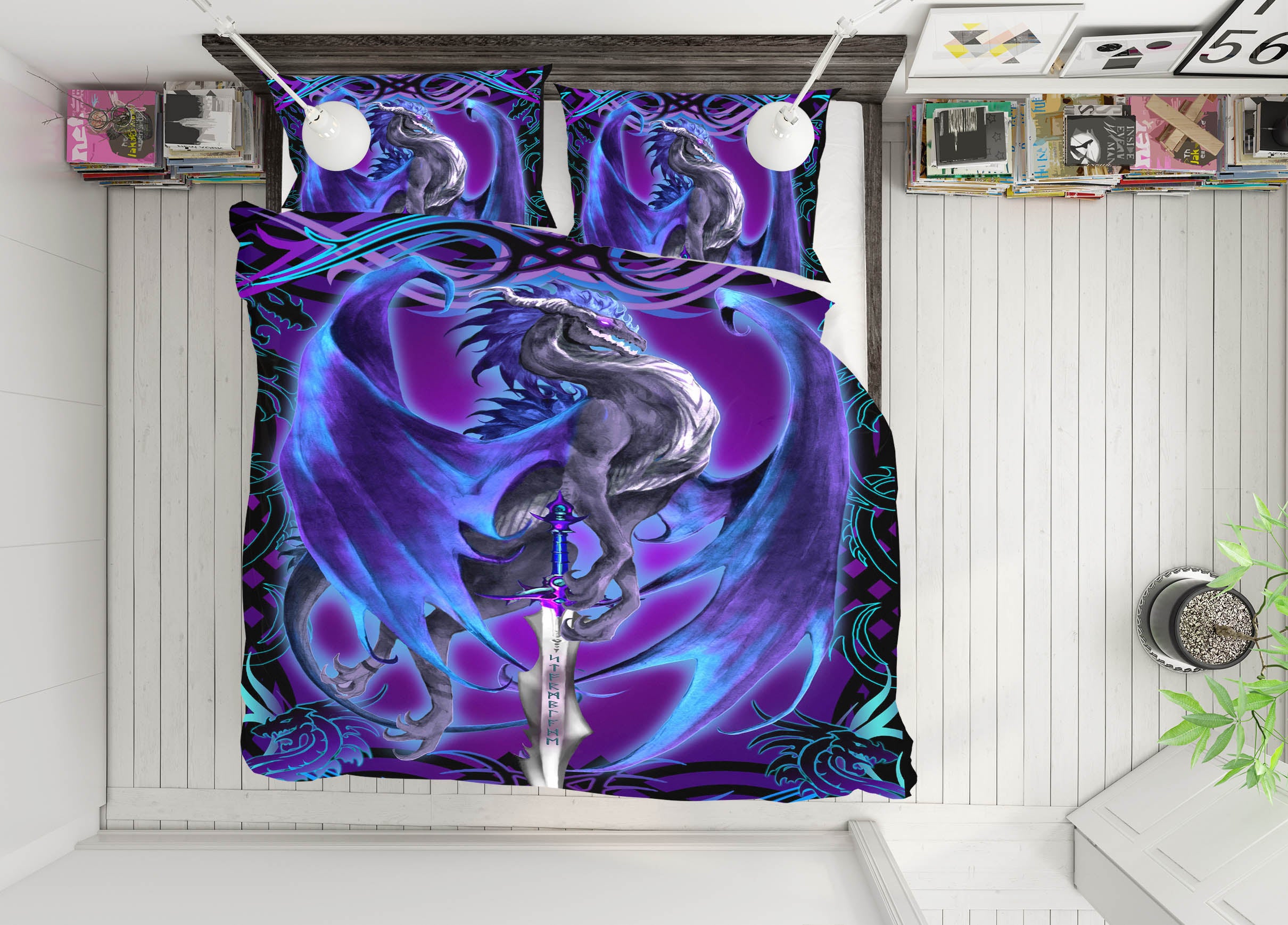3D Purple Dragon 8327 Ruth Thompson Bedding Bed Pillowcases Quilt Cover Duvet Cover