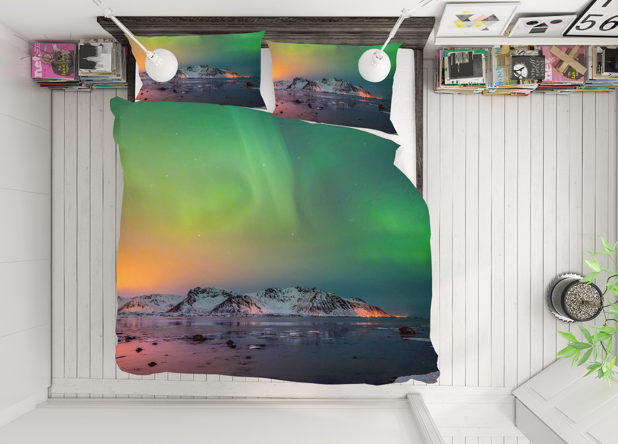 3D Green Aurora 134 Marco Carmassi Bedding Bed Pillowcases Quilt