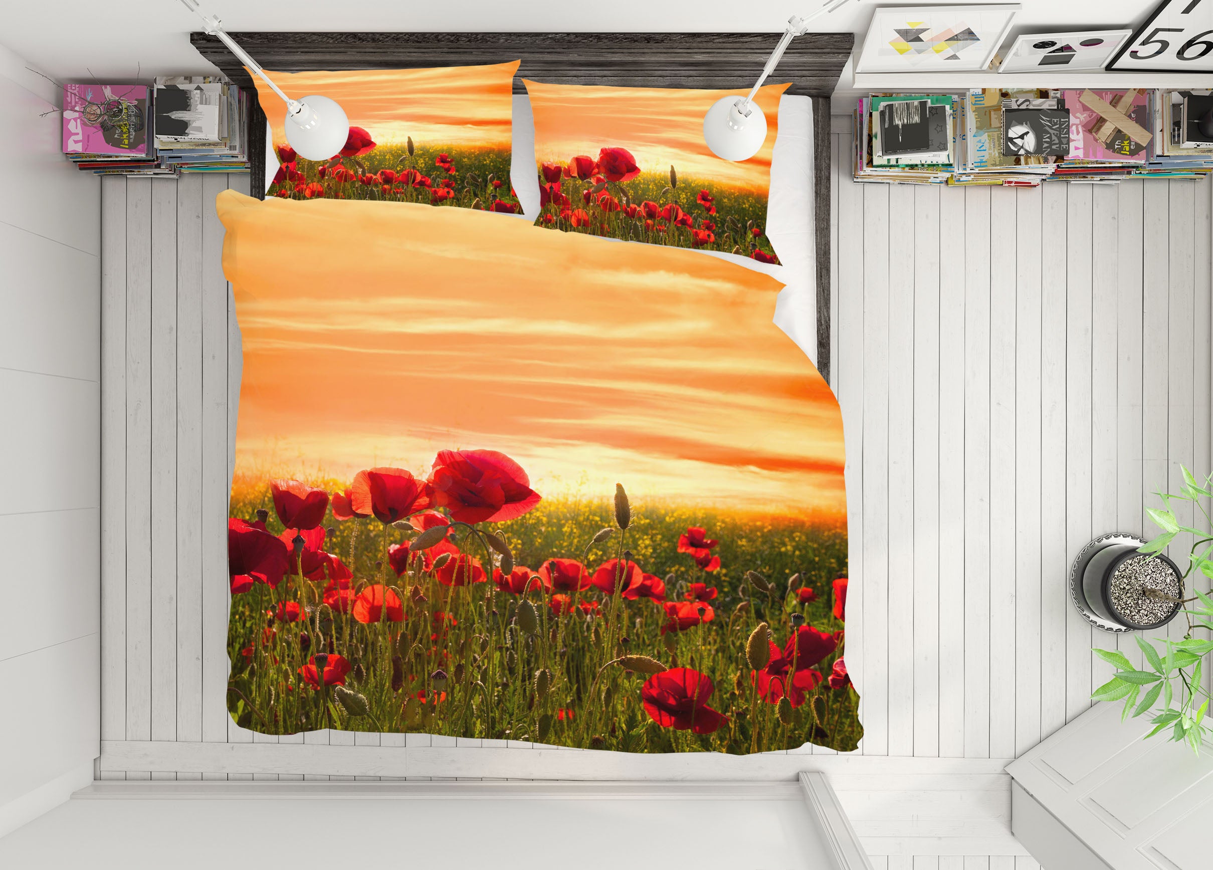 3D Sunset Flower Field 133 Marco Carmassi Bedding Bed Pillowcases Quilt