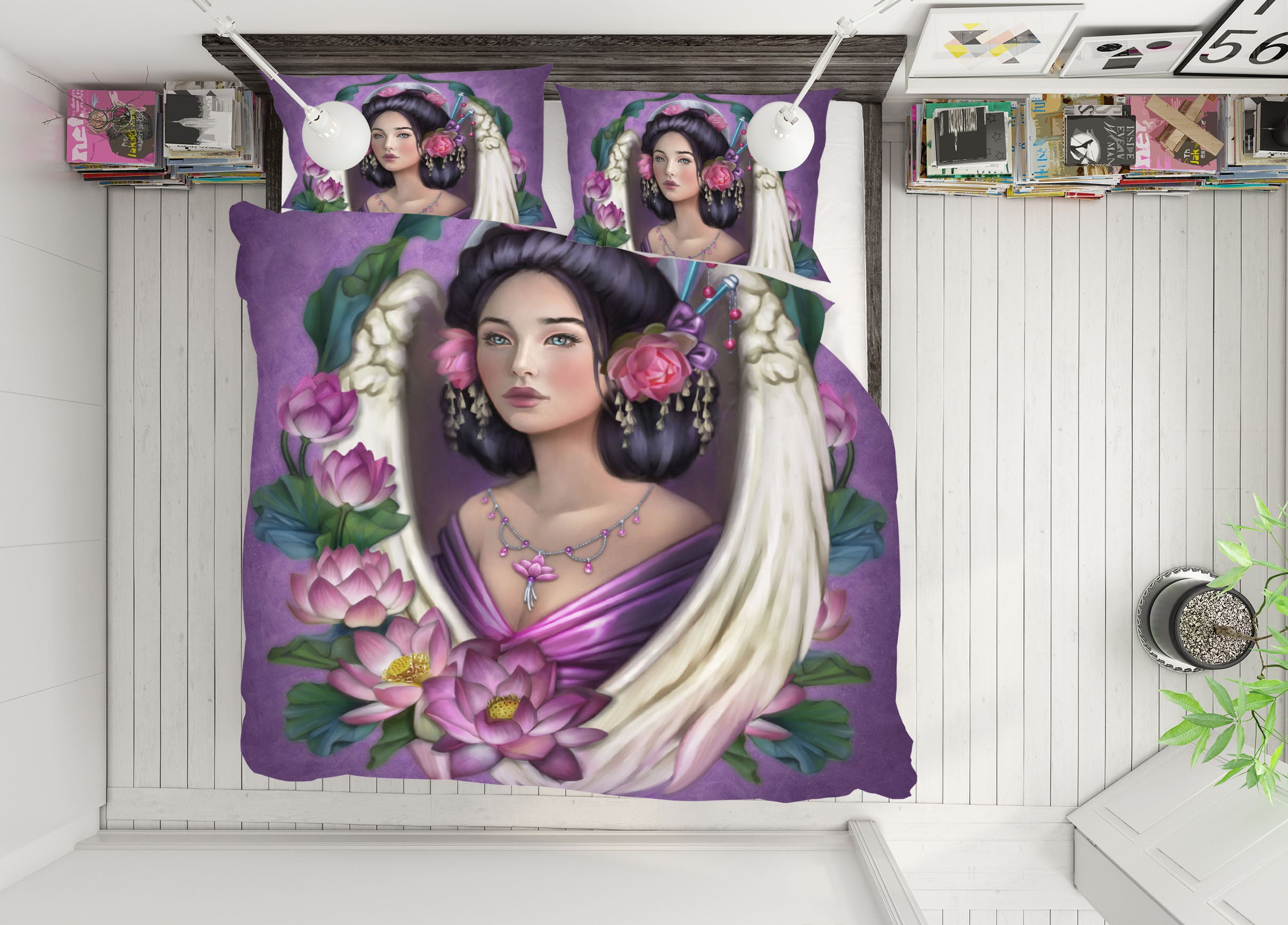 3D Lotus Woman 8852 Brigid Ashwood Bedding Bed Pillowcases Quilt Cover Duvet Cover