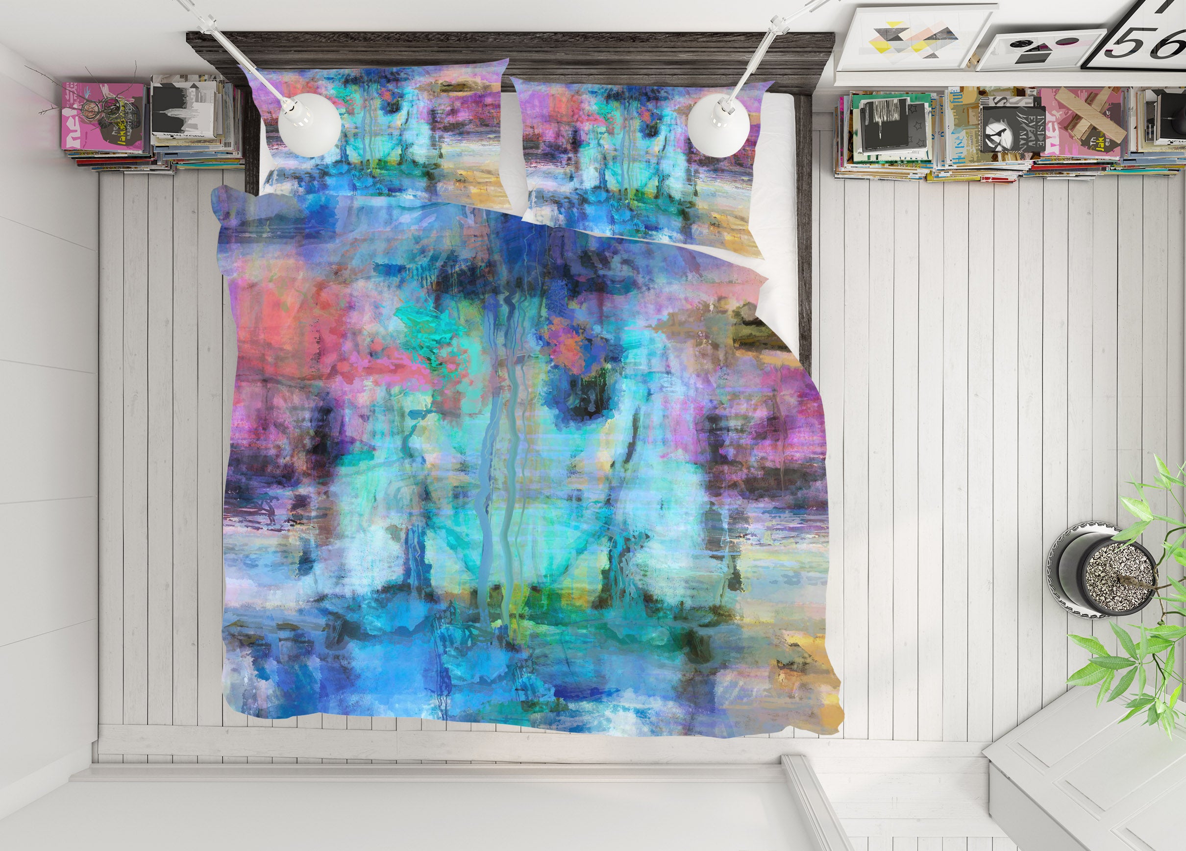 3D Green Purple Pattern 1024 Michael Tienhaara Bedding Bed Pillowcases Quilt