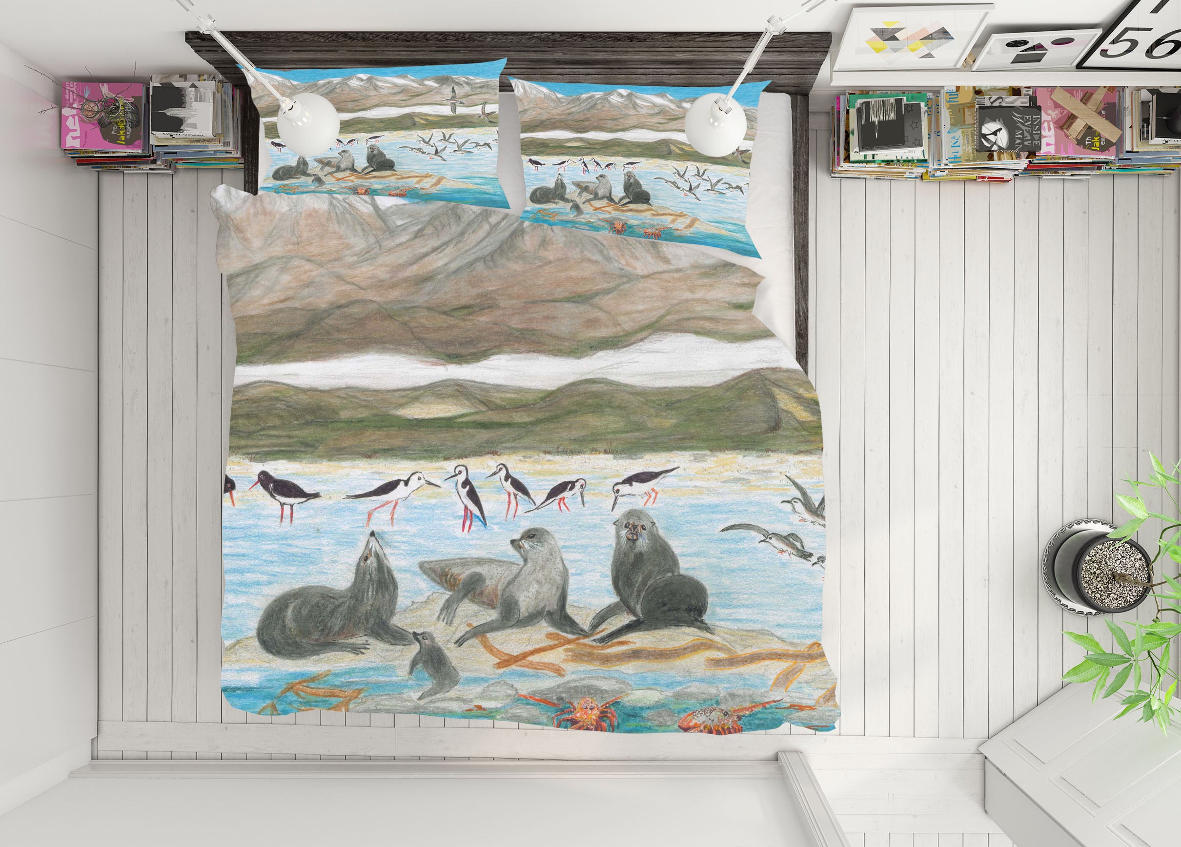 3D Arctic Sea Lion 027 Michael Sewell Bedding Bed Pillowcases Quilt