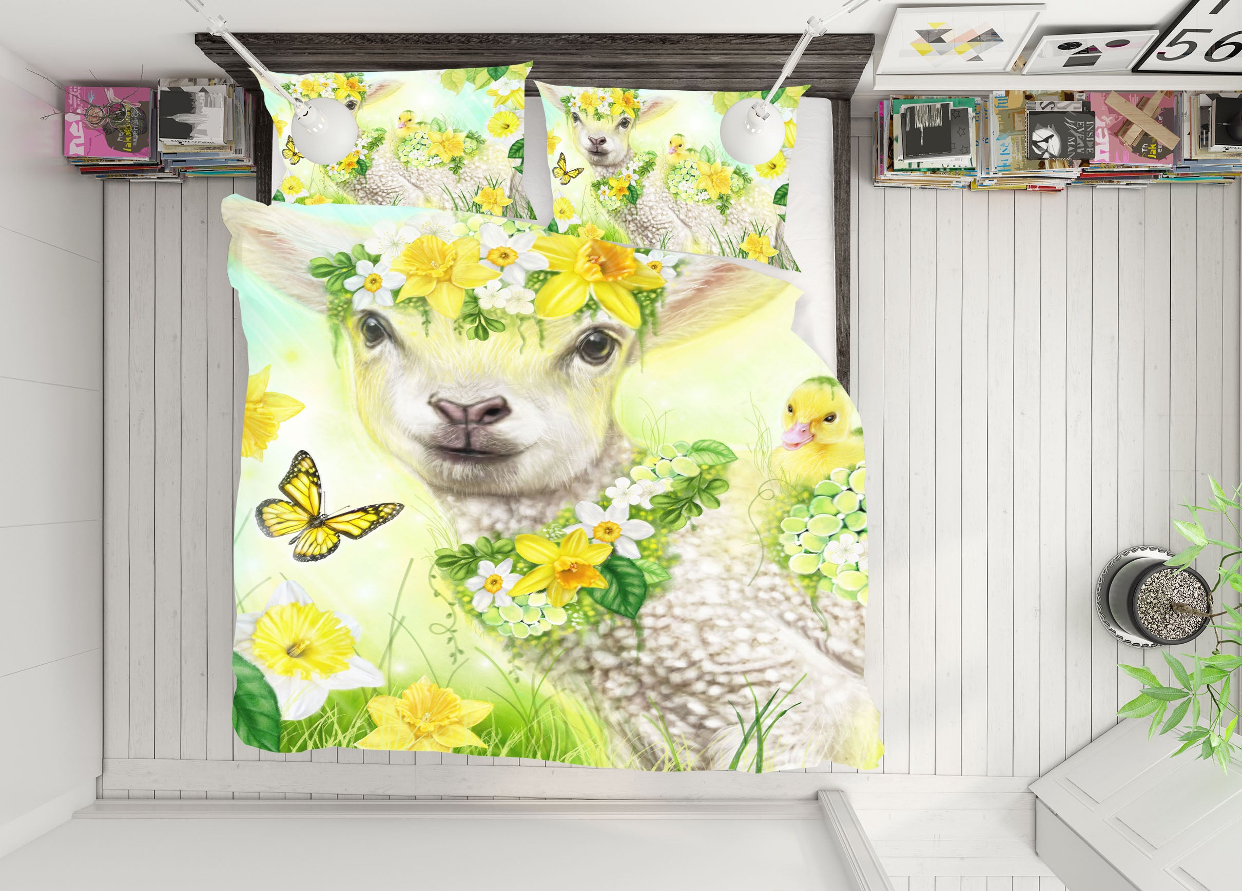 3D Butterfly Sheep 8614 Sheena Pike Bedding Bed Pillowcases Quilt Cover Duvet Cover