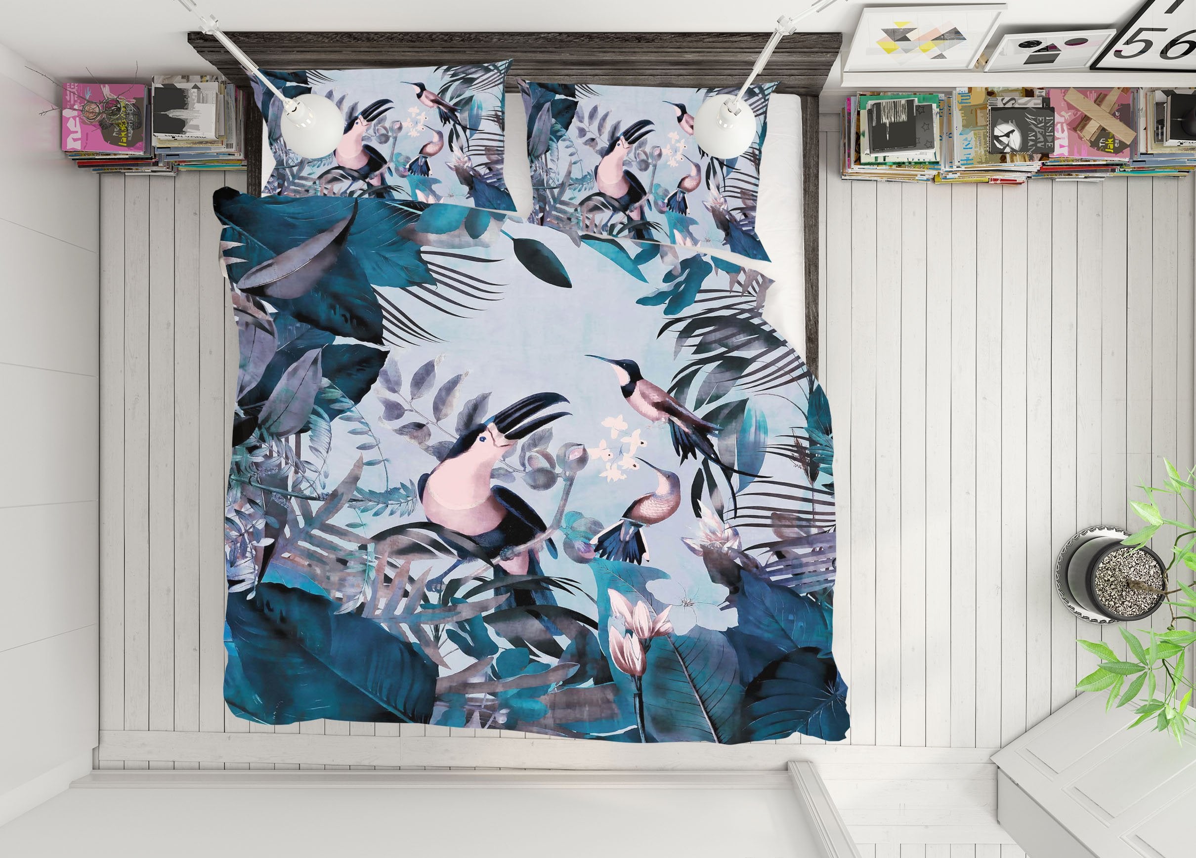 3D Bird Forest 2107 Andrea haase Bedding Bed Pillowcases Quilt Quiet Covers AJ Creativity Home