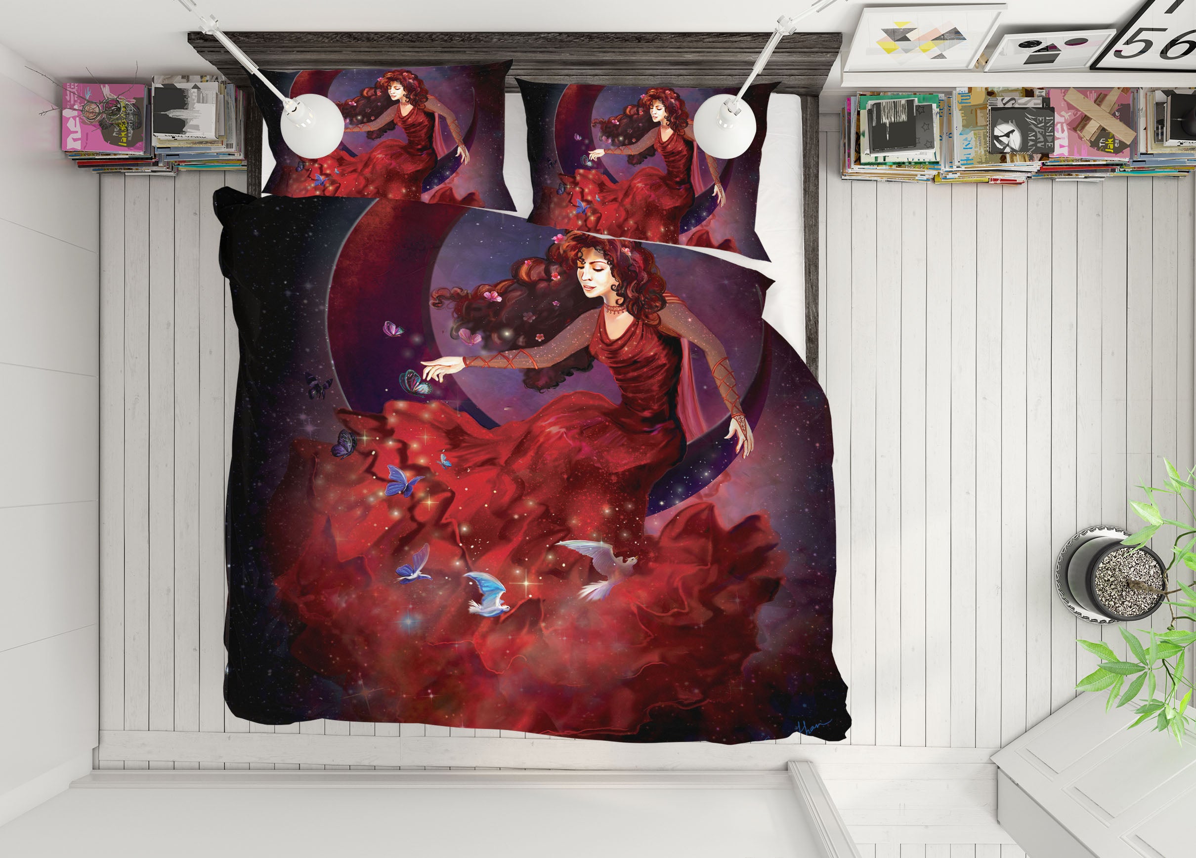 3D Girl Dress 113 Rose Catherine Khan Bedding Bed Pillowcases Quilt
