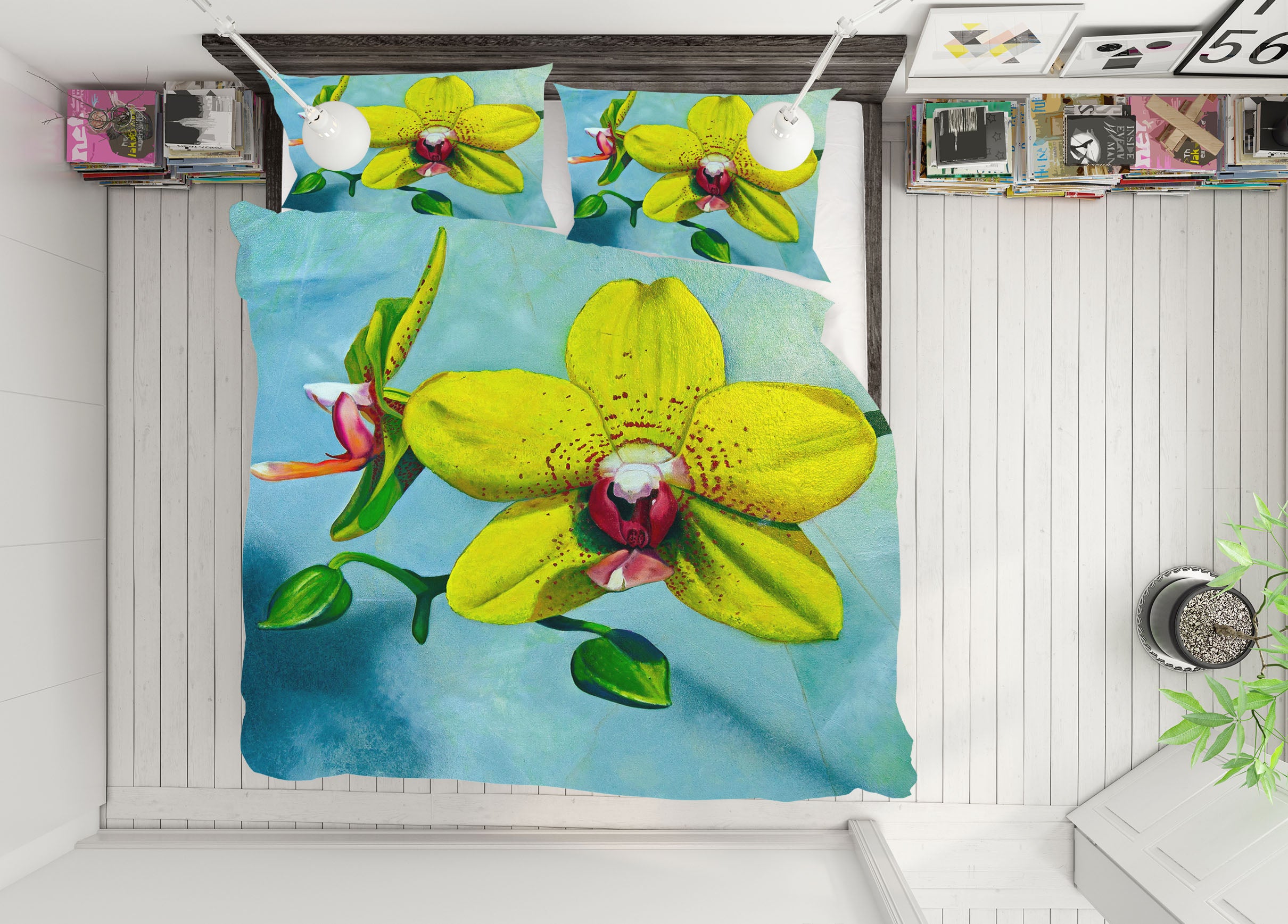 3D Yellow Flower 11071 Matthew Holden Bates Bedding Bed Pillowcases Quilt