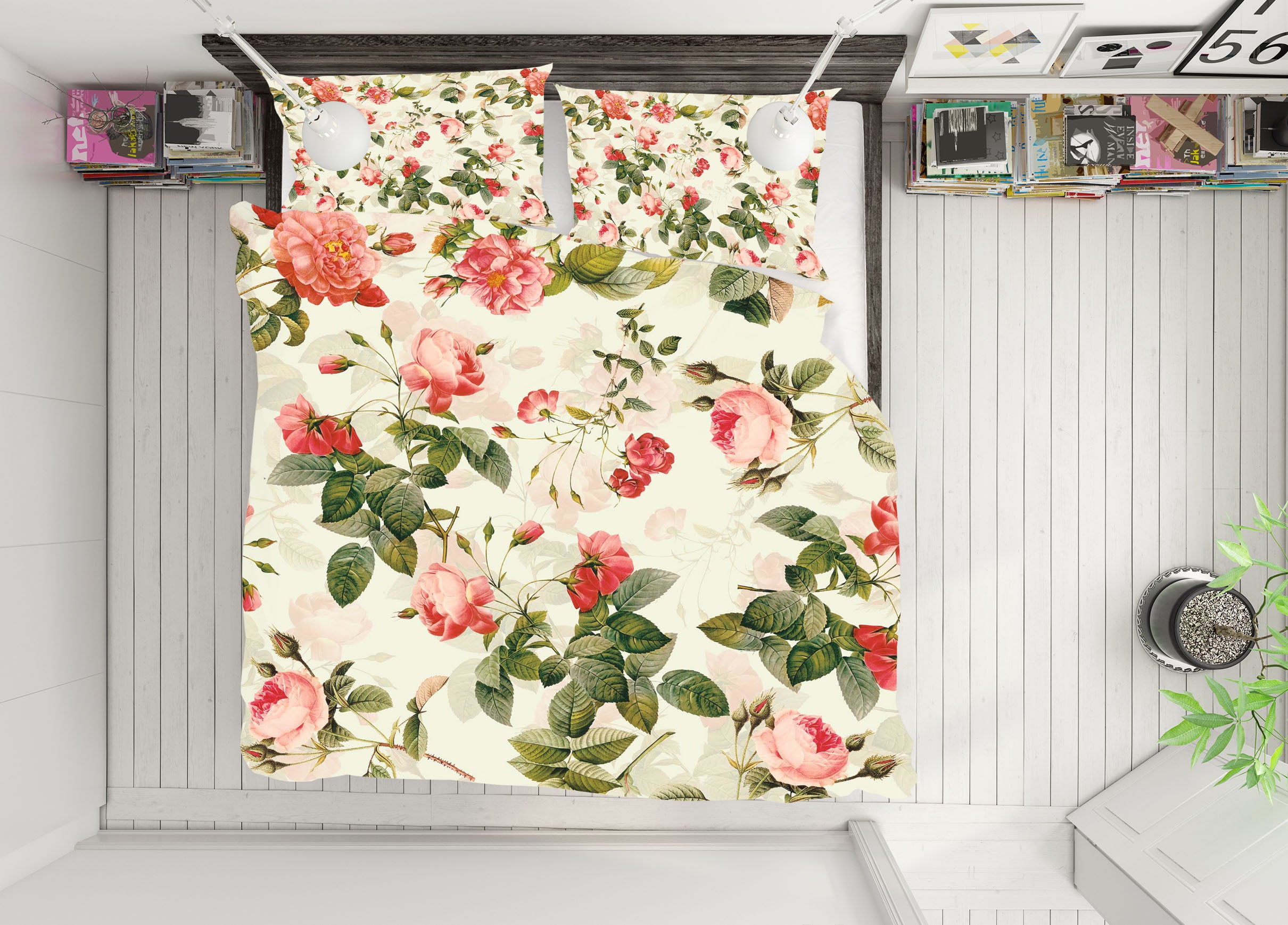 3D Red Peony Flower 129 Uta Naumann Bedding Bed Pillowcases Quilt