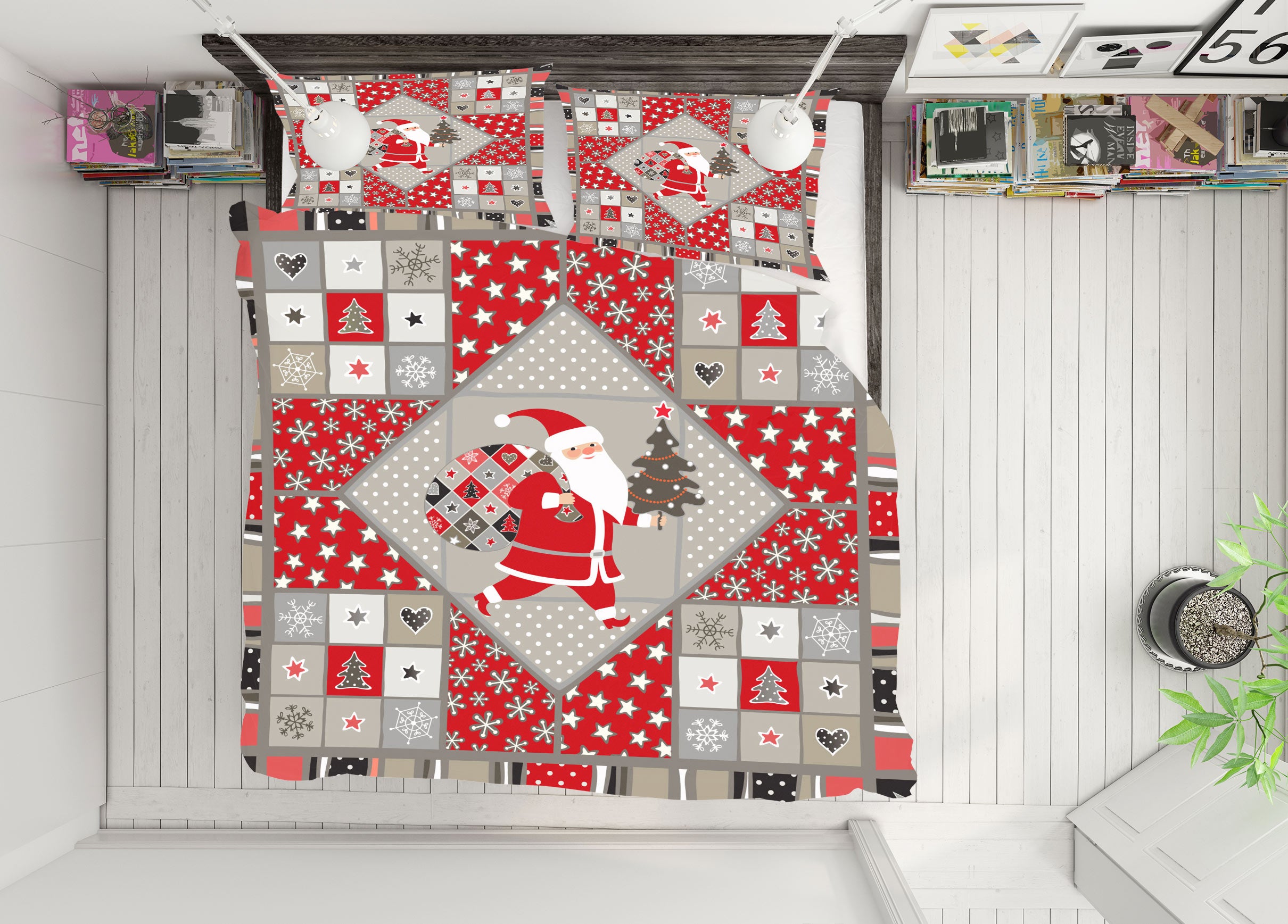 3D Santa Claus 52191 Christmas Quilt Duvet Cover Xmas Bed Pillowcases