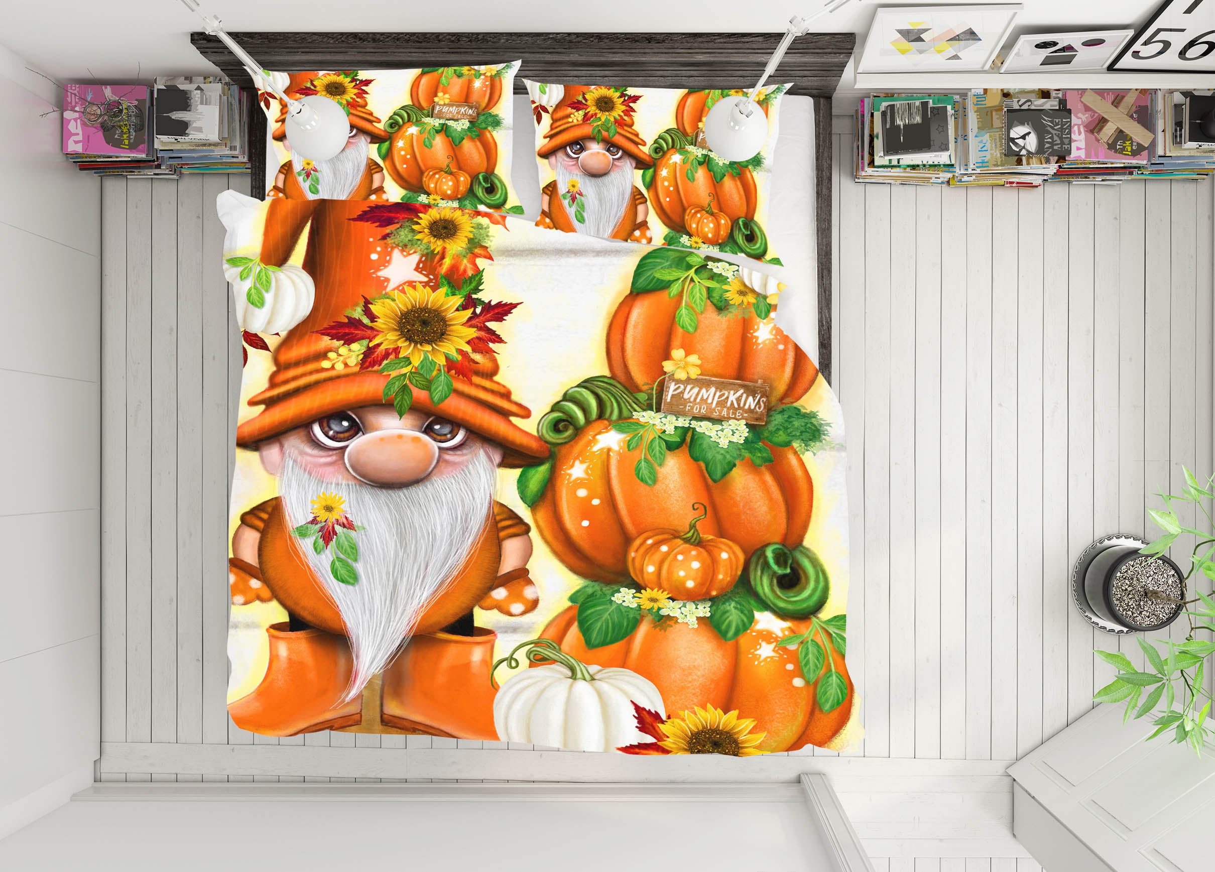 3D Pumpkin Sunflower 8593 Sheena Pike Bedding Bed Pillowcases Quilt Cover Duvet Cover