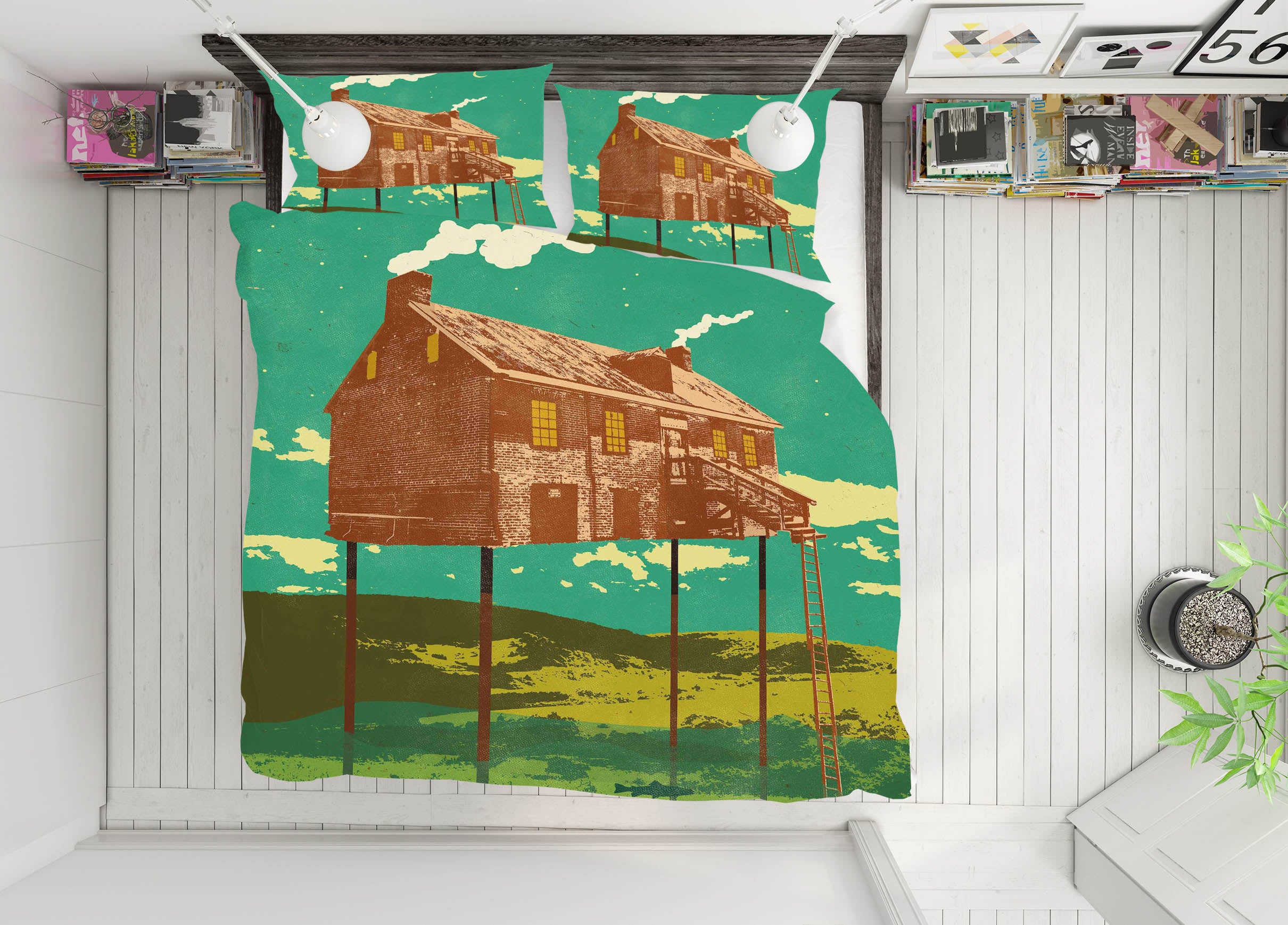 3D House Cooking Smoke 2112 Showdeer Bedding Bed Pillowcases Quilt