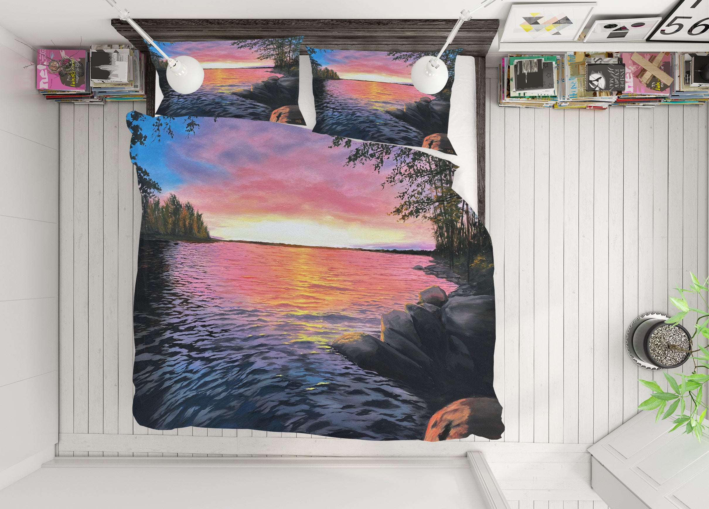 3D Sunset Lake 9788 Marina Zotova Bedding Bed Pillowcases Quilt
