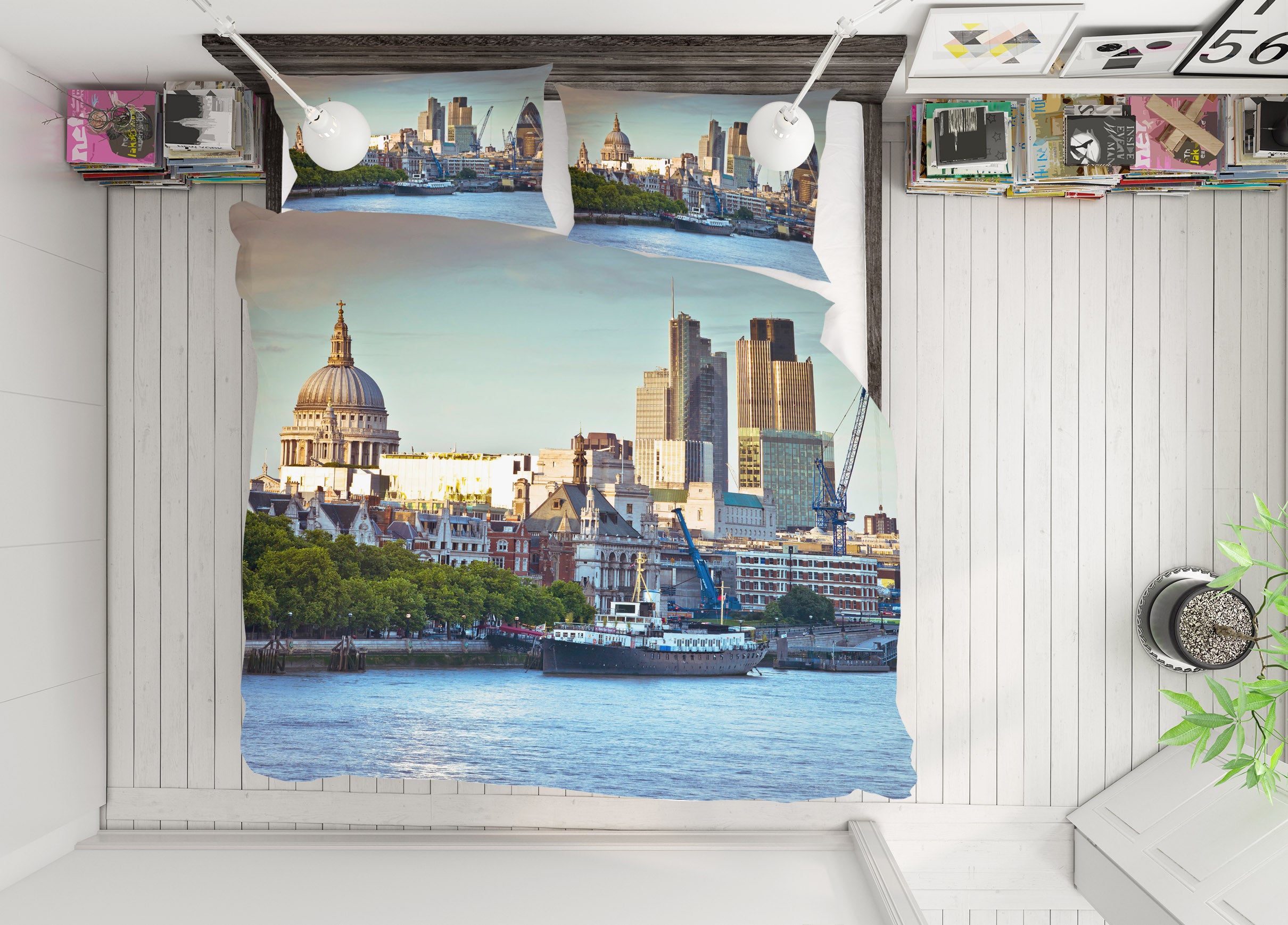 3D River City Building 85163 Assaf Frank Bedding Bed Pillowcases Quilt