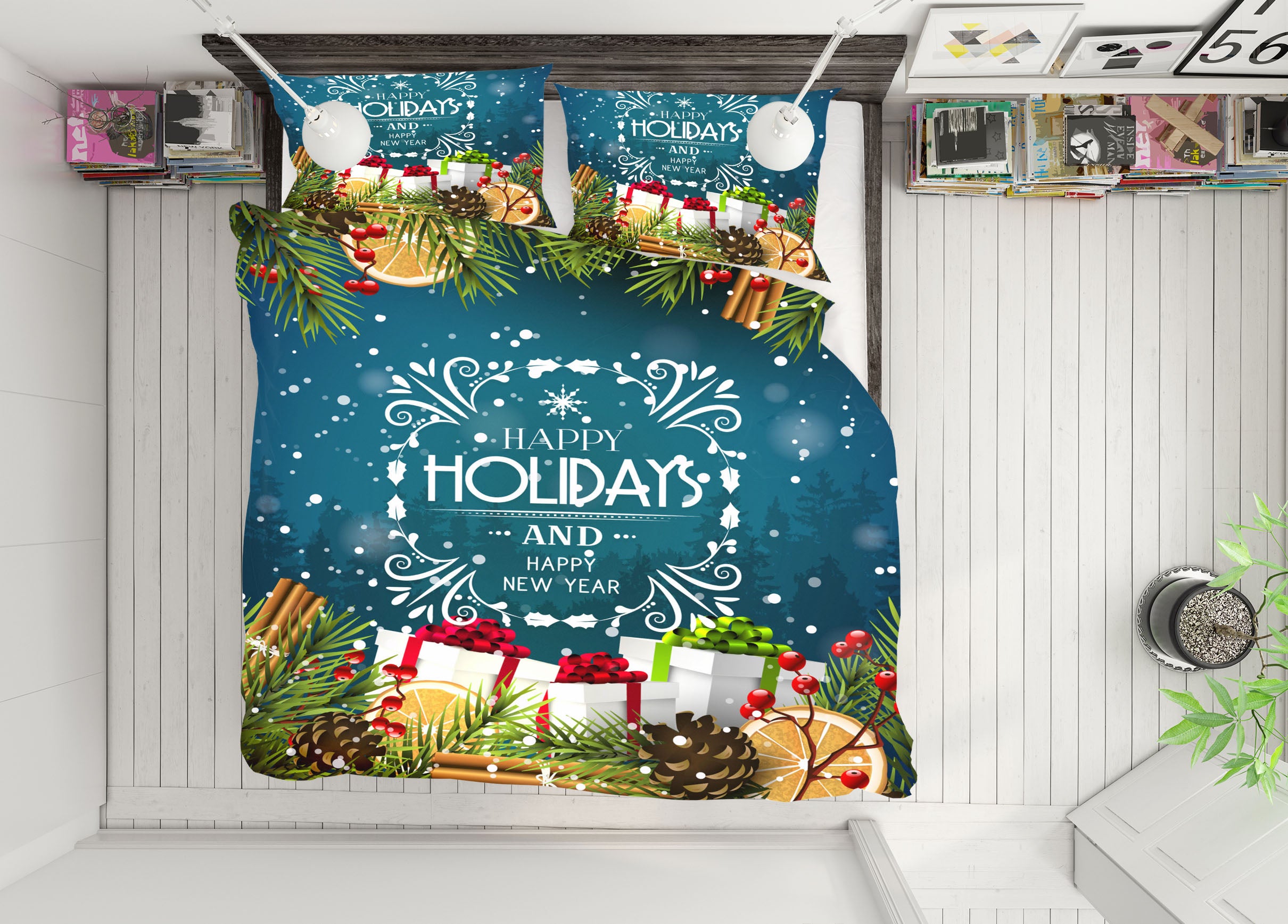 3D Gift 52259 Christmas Quilt Duvet Cover Xmas Bed Pillowcases