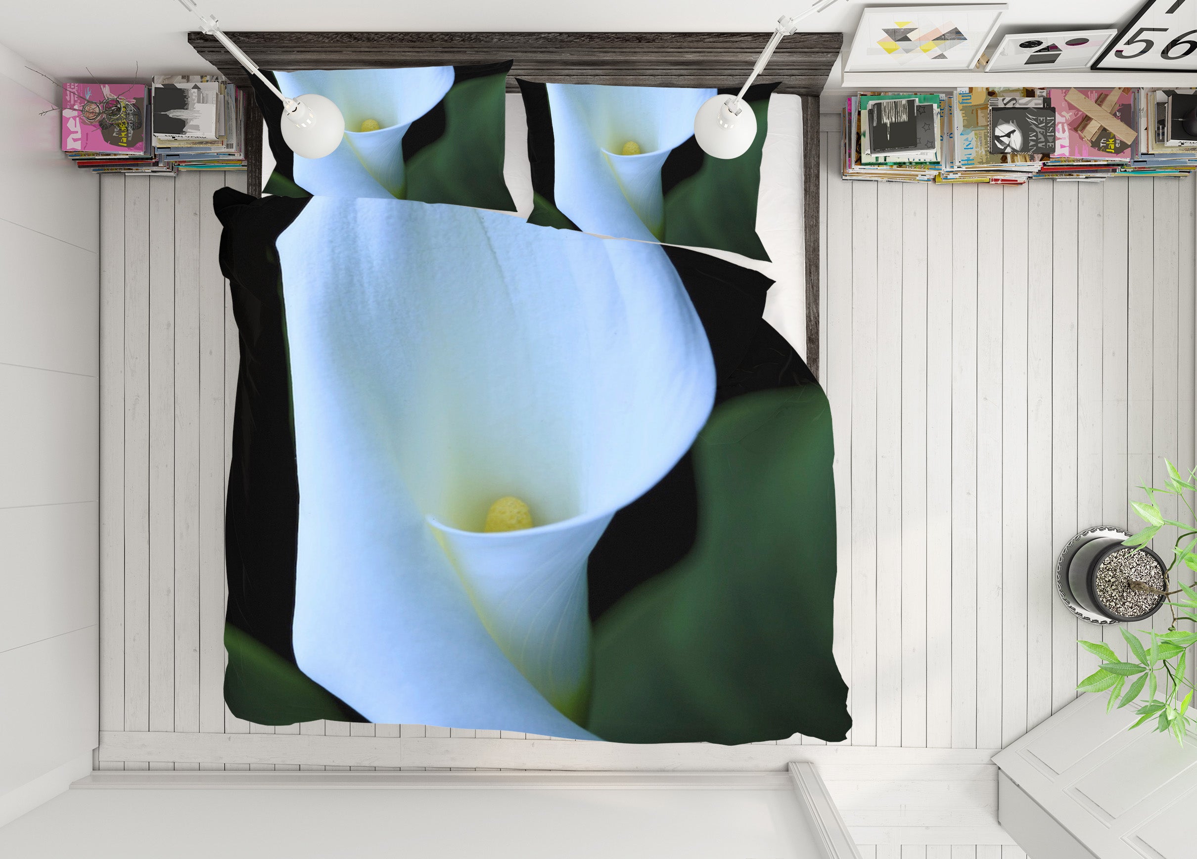 3D Calla Flower 2129 Kathy Barefield Bedding Bed Pillowcases Quilt