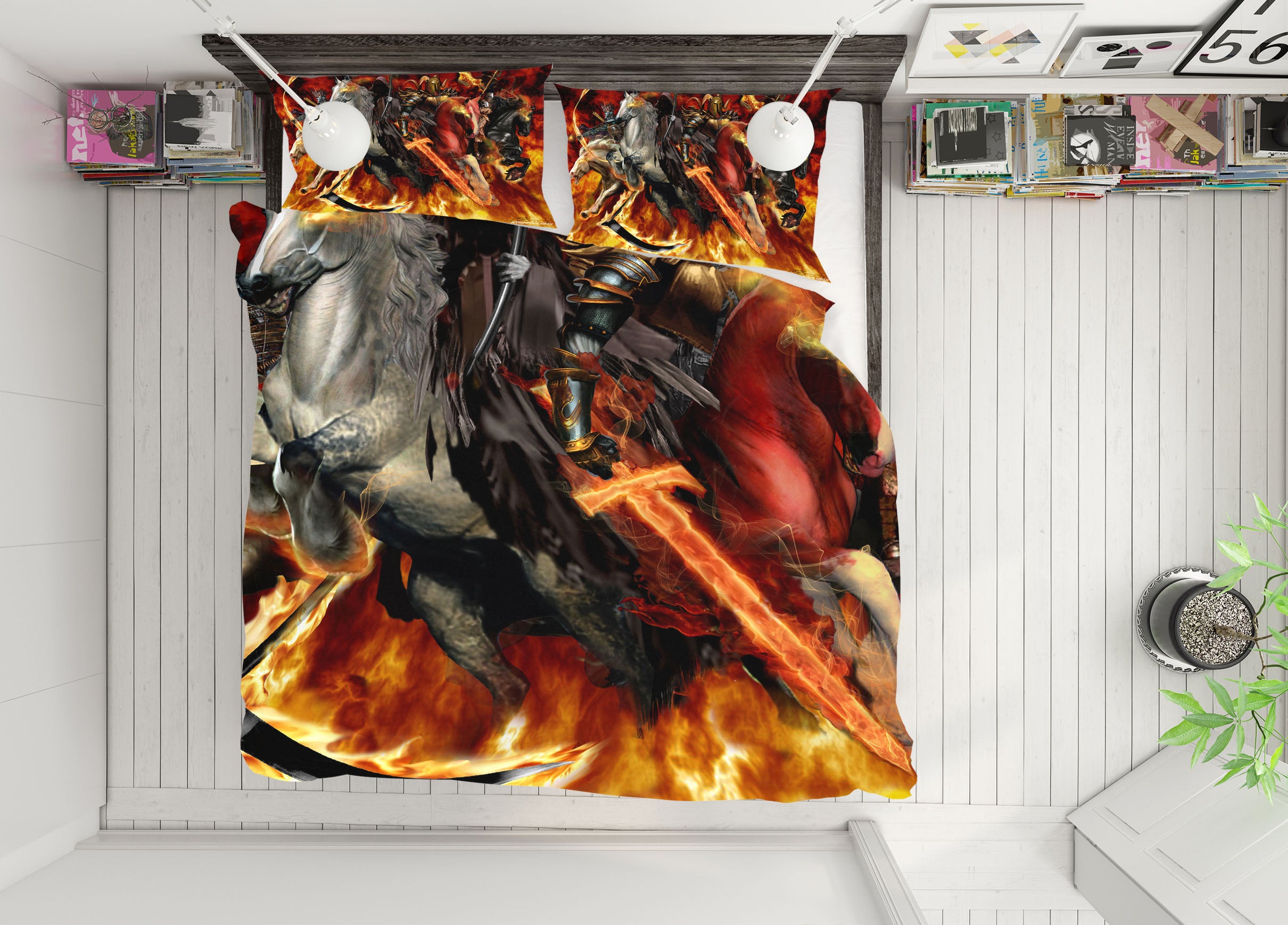 3D Knight Horse 8342 Ruth Thompson Bedding Bed Pillowcases Quilt Cover Duvet Cover