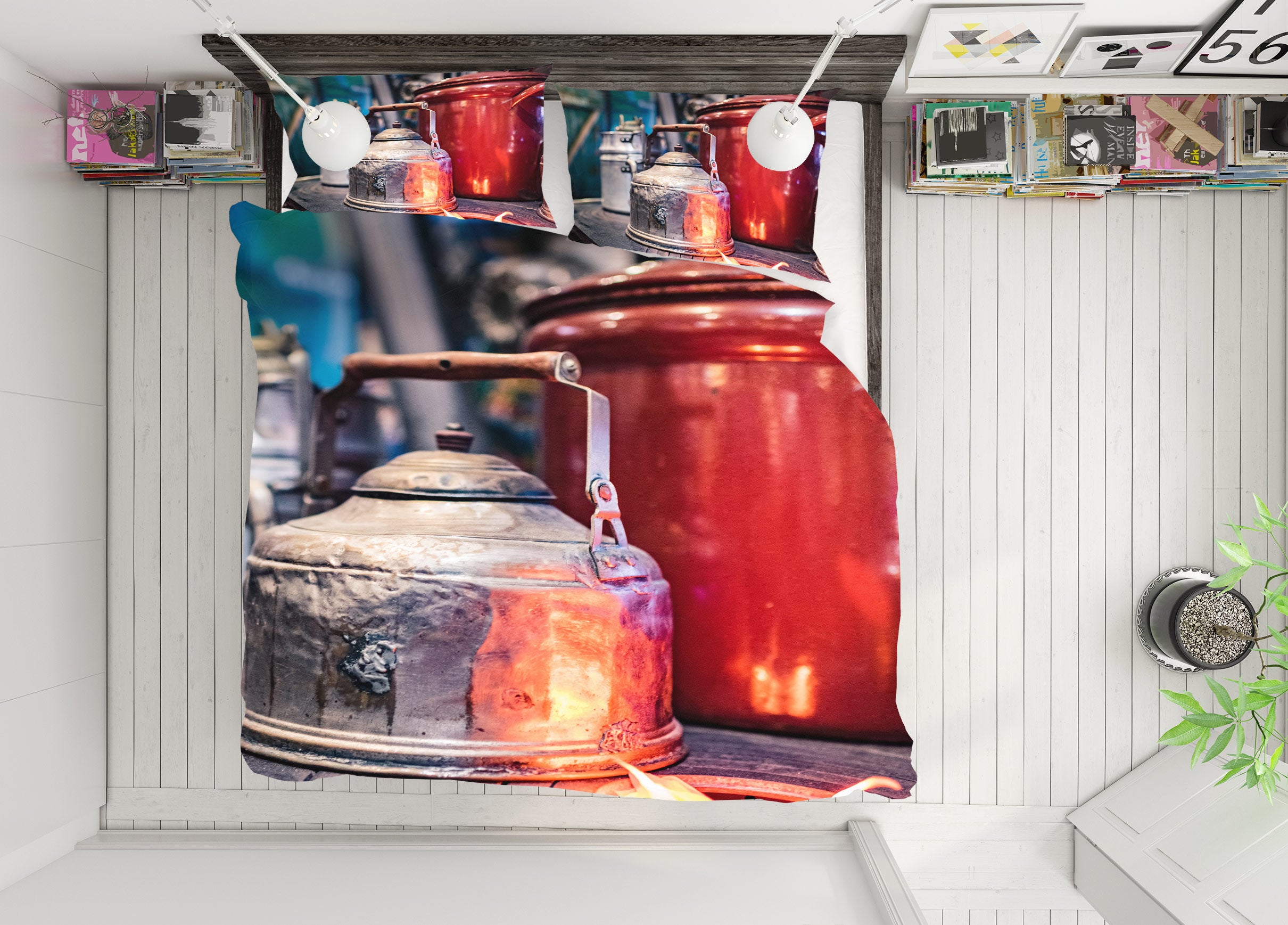 3D Iron Kettle 8524 Beth Sheridan Bedding Bed Pillowcases Quilt