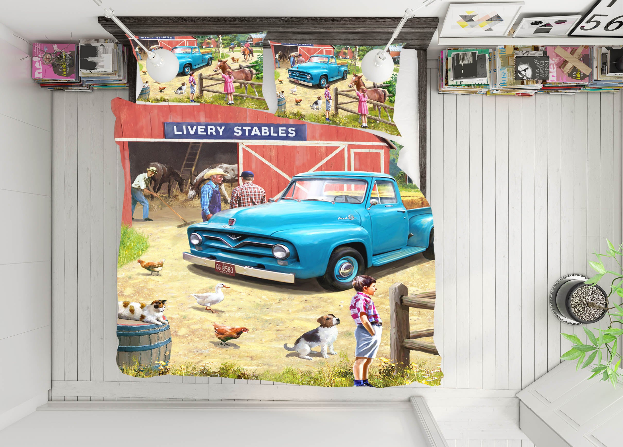 3D Farm Car 12521 Kevin Walsh Bedding Bed Pillowcases Quilt