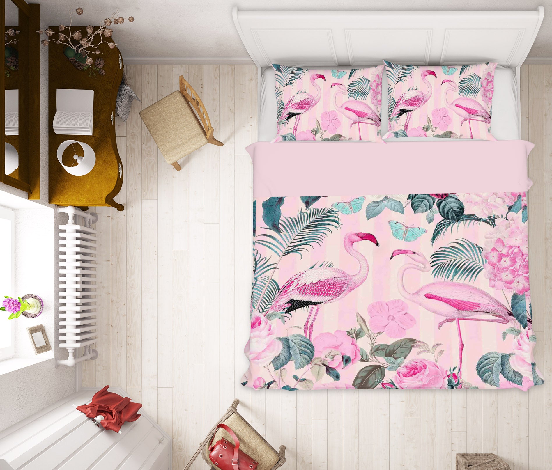 3D Pink Flamingo 2116 Andrea haase Bedding Bed Pillowcases Quilt