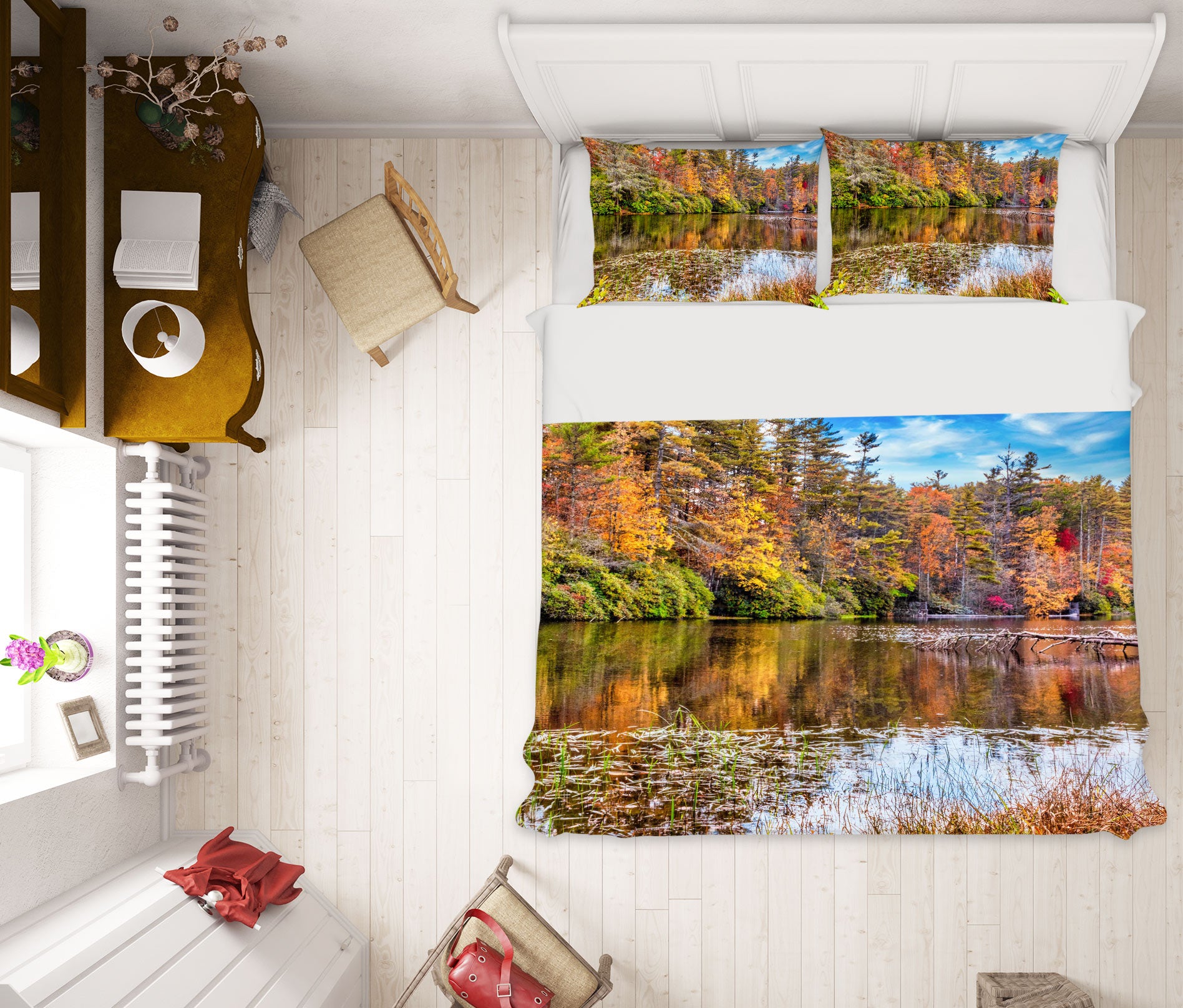 3D Woods Lake Shadow 8565 Beth Sheridan Bedding Bed Pillowcases Quilt