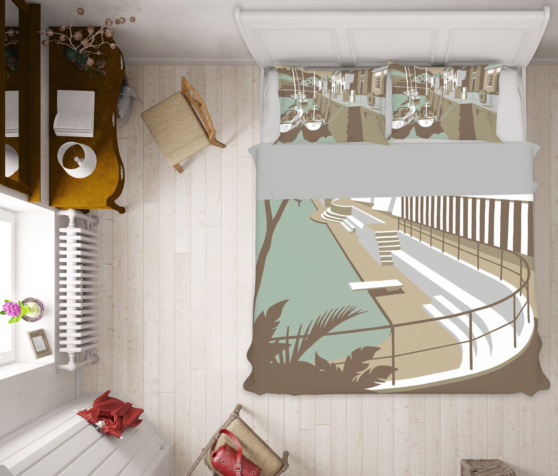 3D Penzance Pool 2037 Steve Read Bedding Bed Pillowcases Quilt