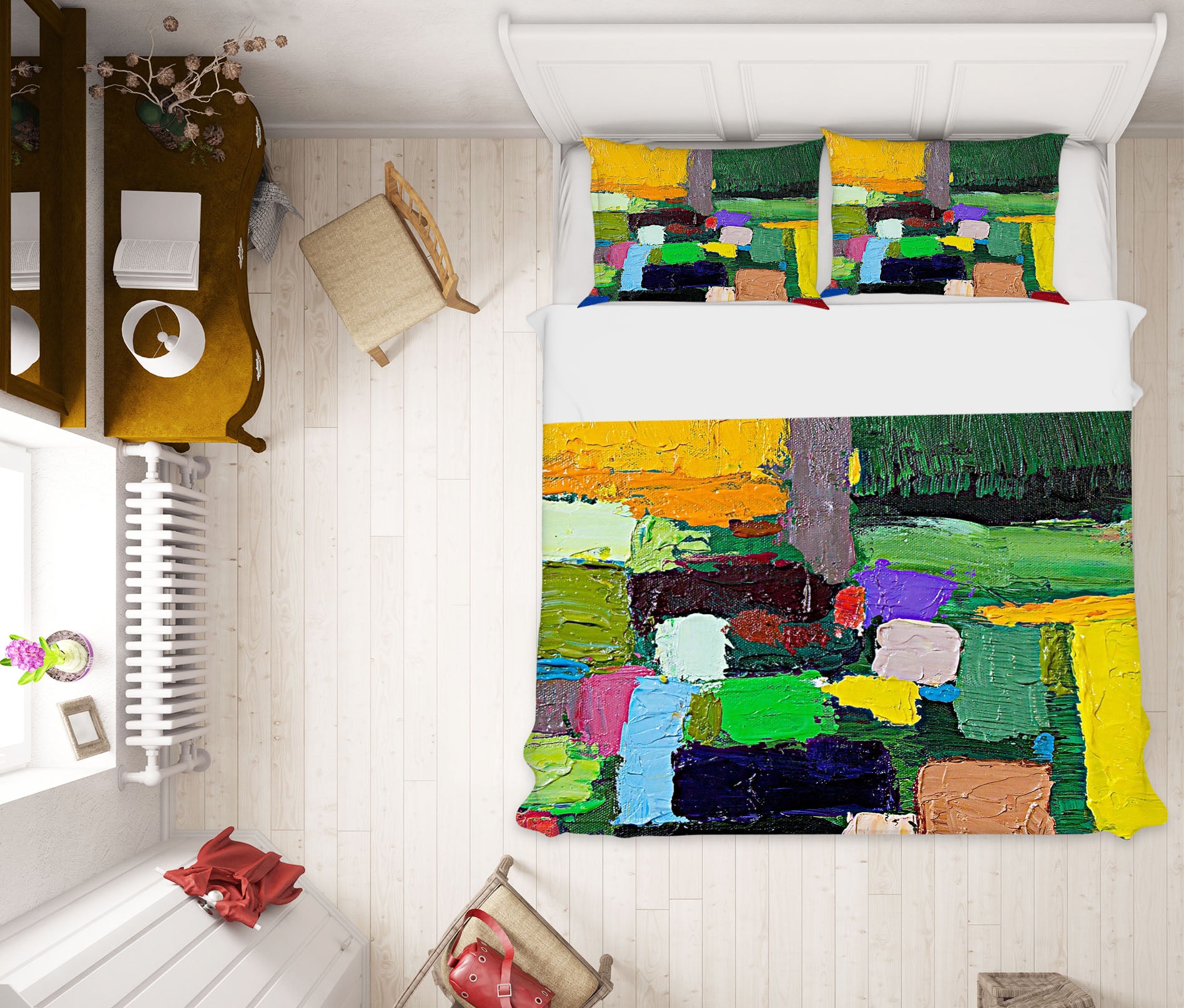 3D Green Pigment 1068 Allan P. Friedlander Bedding Bed Pillowcases Quilt