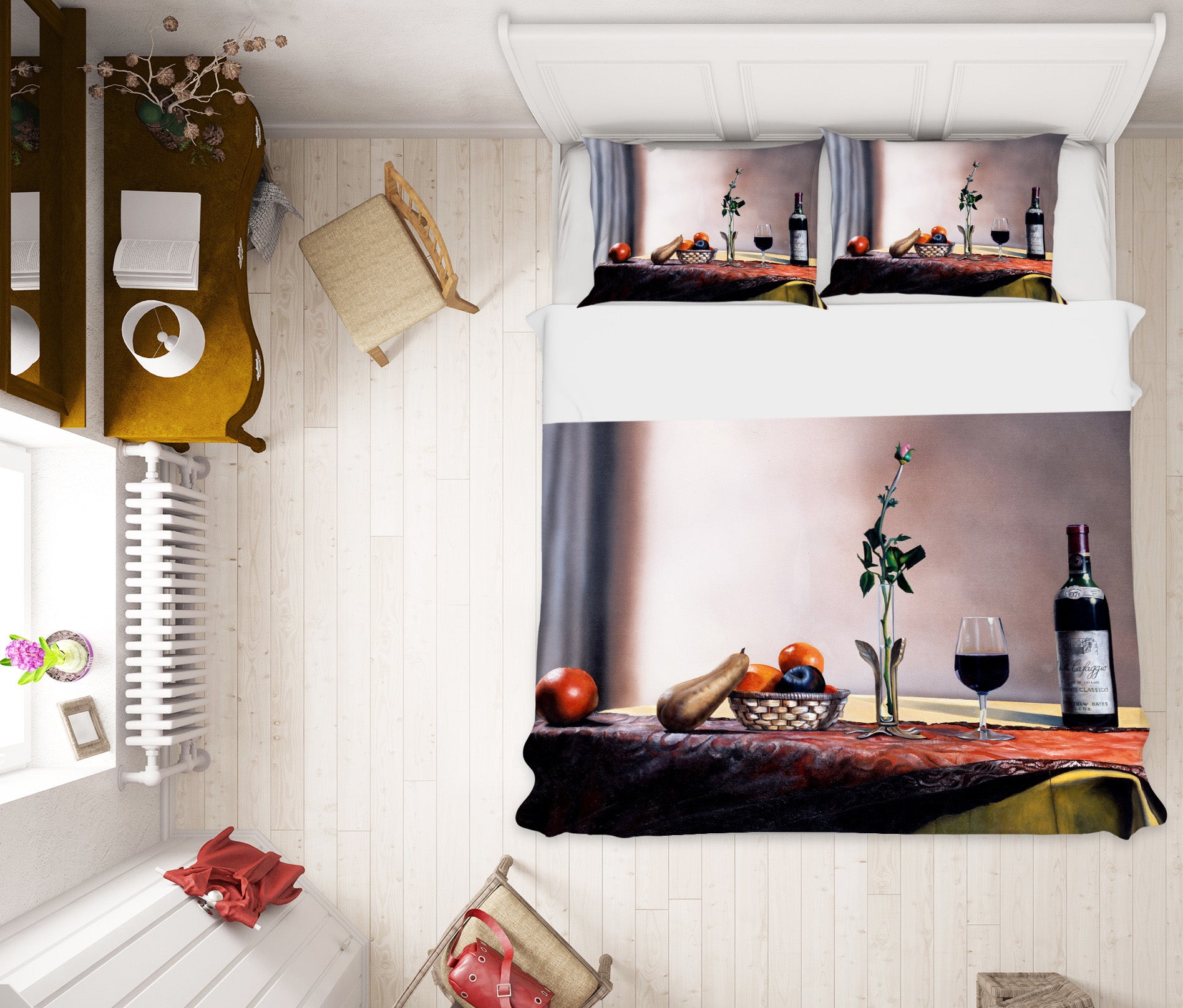 3D Fruit Red Wine 11068 Matthew Holden Bates Bedding Bed Pillowcases Quilt