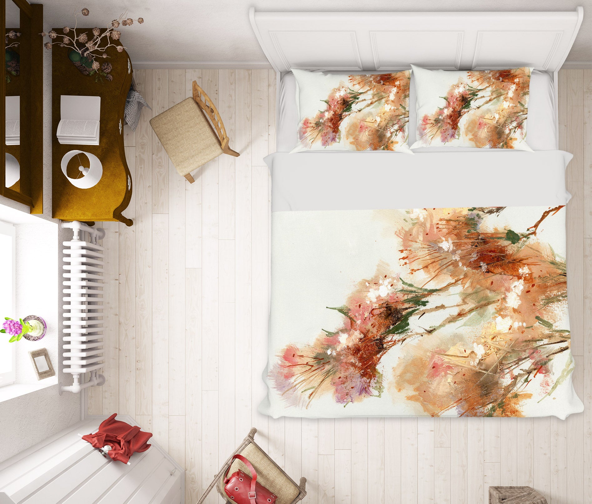 3D Pink Flower 2003 Anne Farrall Doyle Bedding Bed Pillowcases Quilt