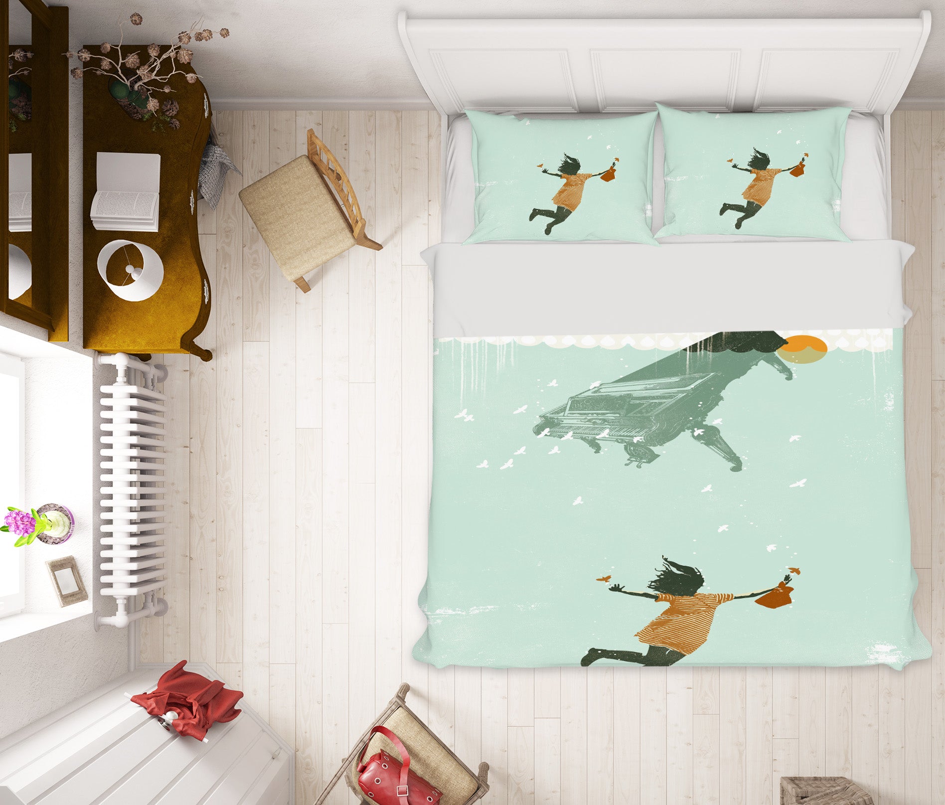 3D Swimming In Water 2118 Showdeer Bedding Bed Pillowcases Quilt