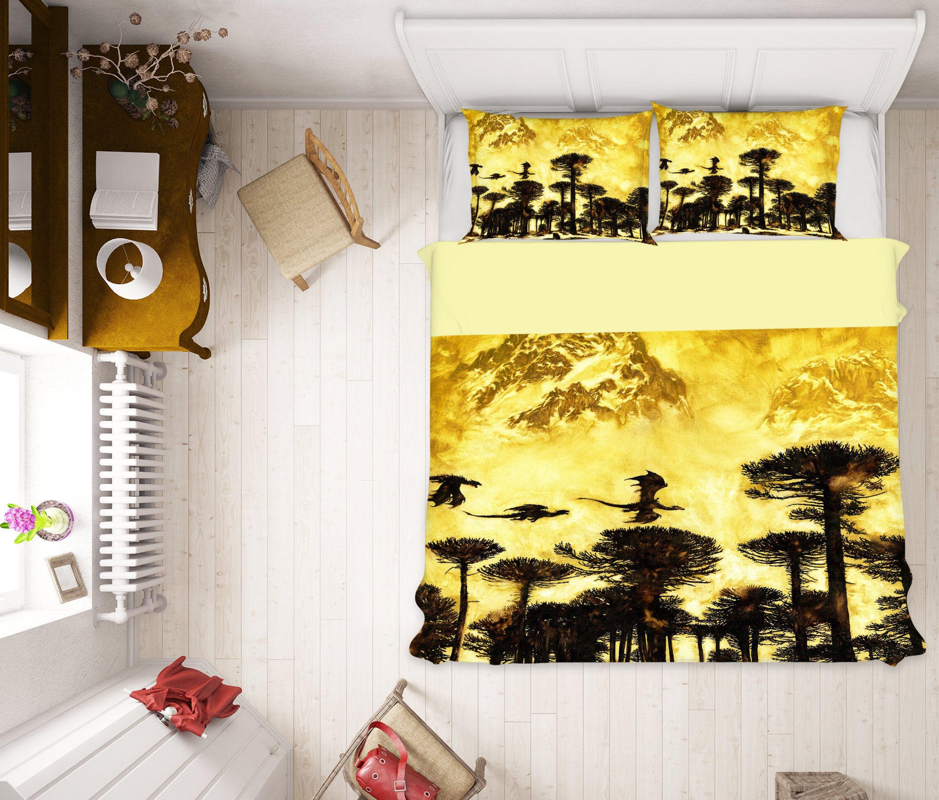 3D Forest Dragon 6226 Ciruelo Bedding Bed Pillowcases Quilt