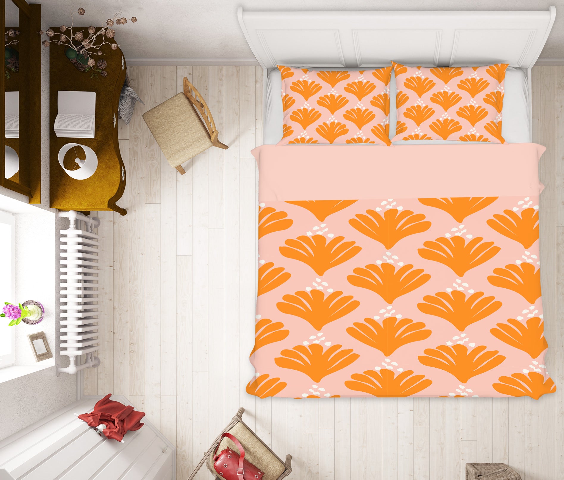 3D Orange Fan Pattern 10984 Kashmira Jayaprakash Bedding Bed Pillowcases Quilt