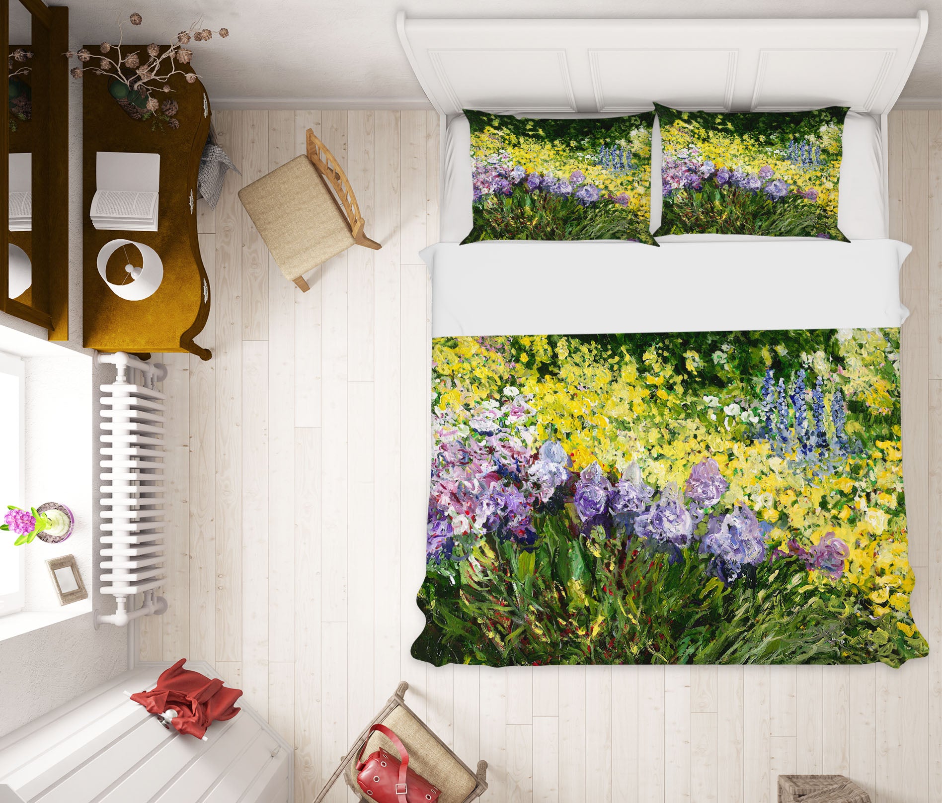 3D Flowers Everywhere 2003 Allan P. Friedlander Bedding Bed Pillowcases Quilt