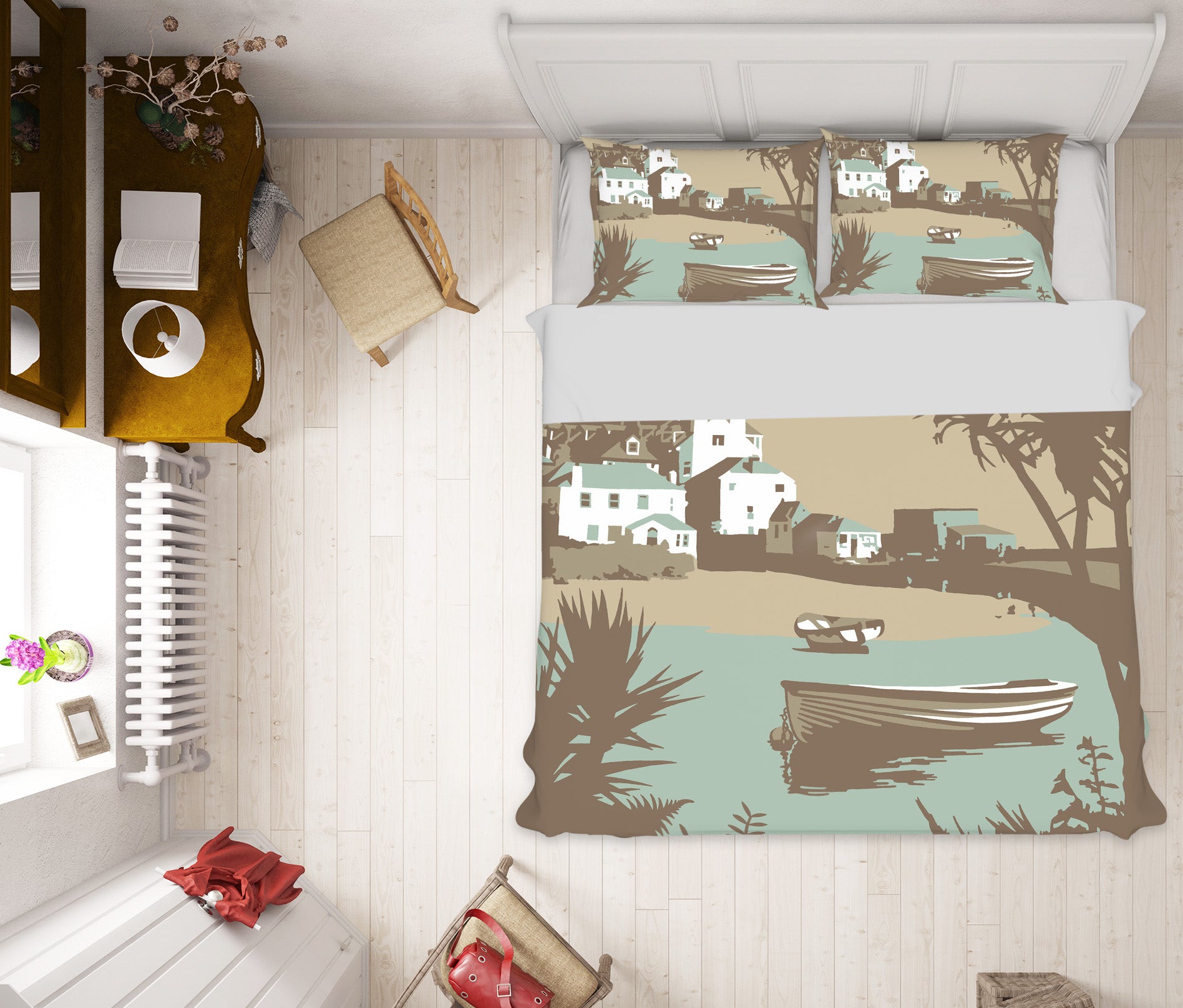 3D River Boat 2065 Steve Read Bedding Bed Pillowcases Quilt