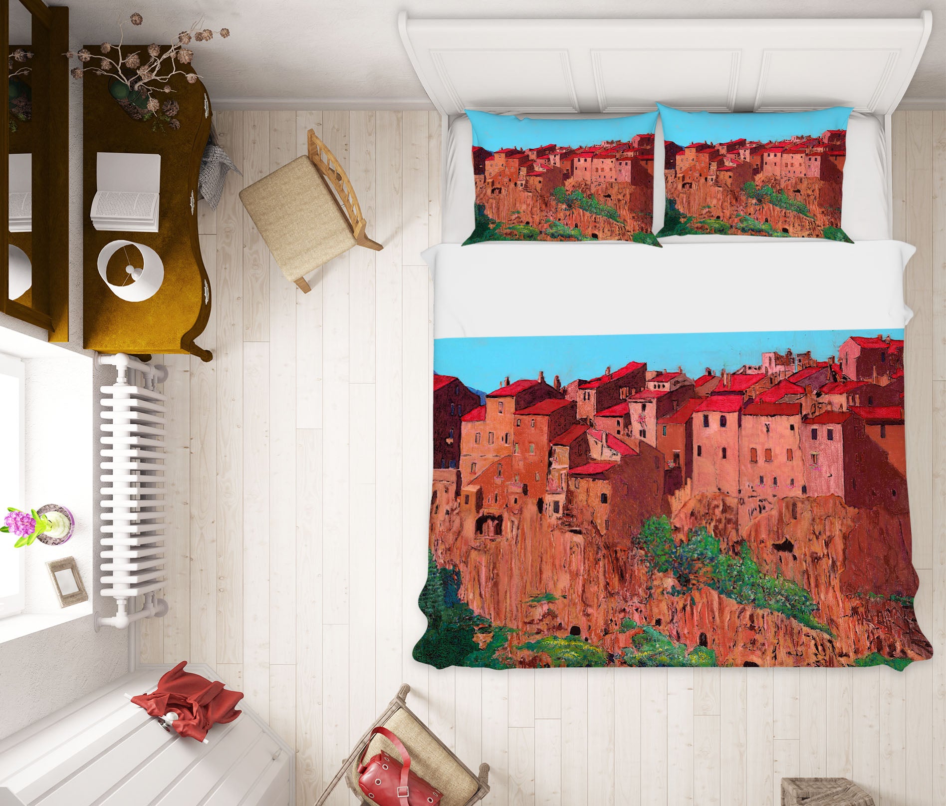 3D Pitigliano Village 1171 Allan P. Friedlander Bedding Bed Pillowcases Quilt