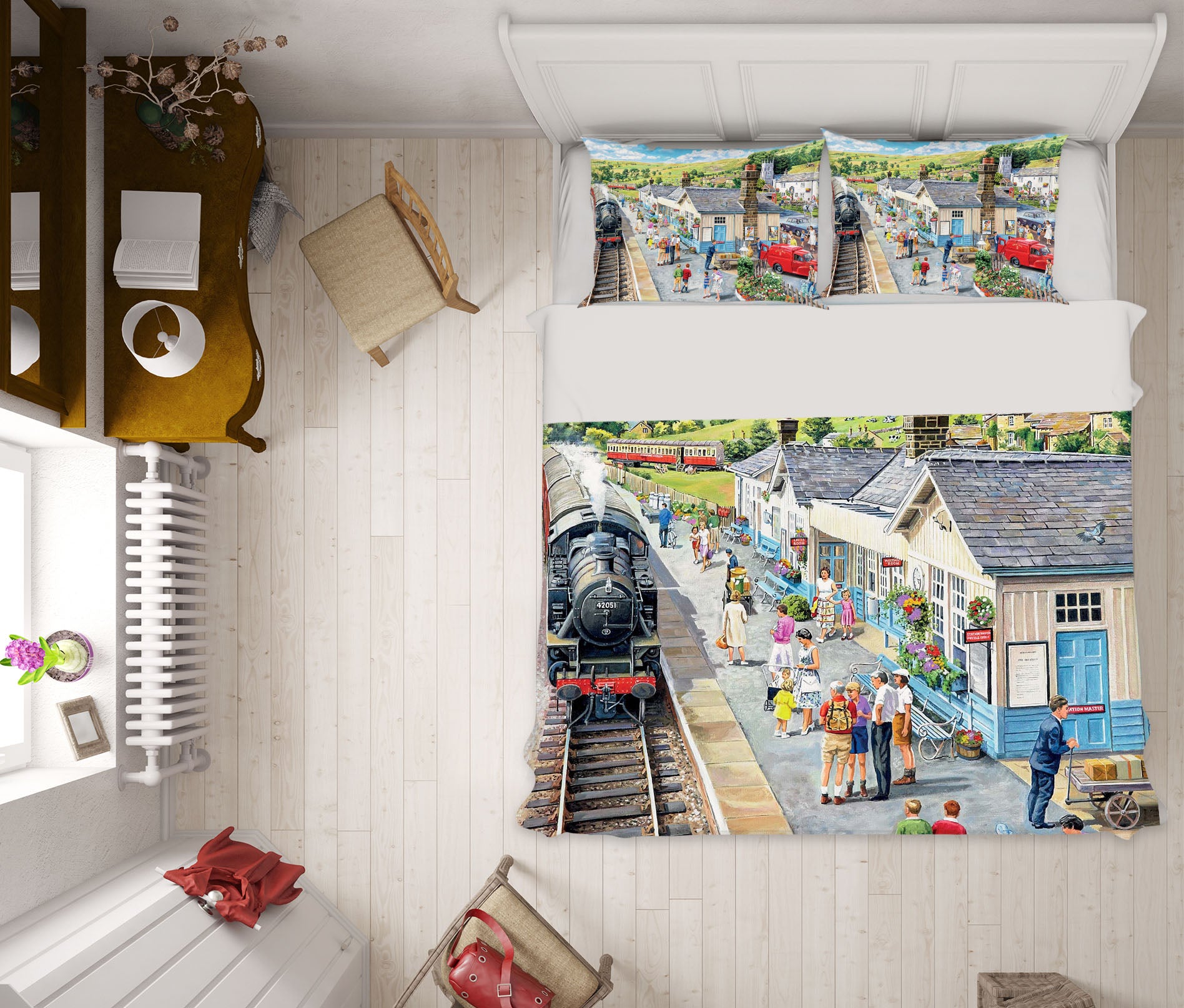 3D The Village Station 2075 Trevor Mitchell bedding Bed Pillowcases Quilt