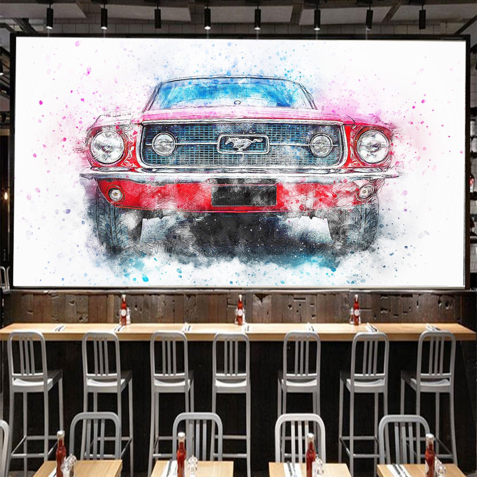 3D Foggy Car Light 951 Vehicle Wall Murals Wallpaper AJ Wallpaper 2