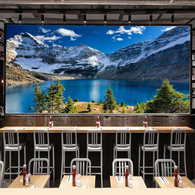 3D Snow Mountain Lake 23 Wallpaper AJ Wallpaper